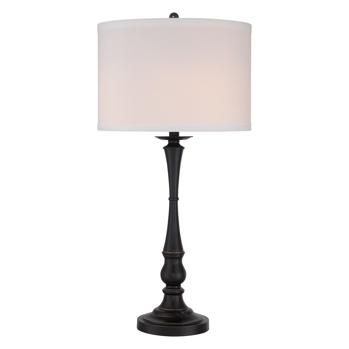 Quoizel VVAM6130PN Ambrose 17-in Teco Rossa Table Lamp with Fabric Shade