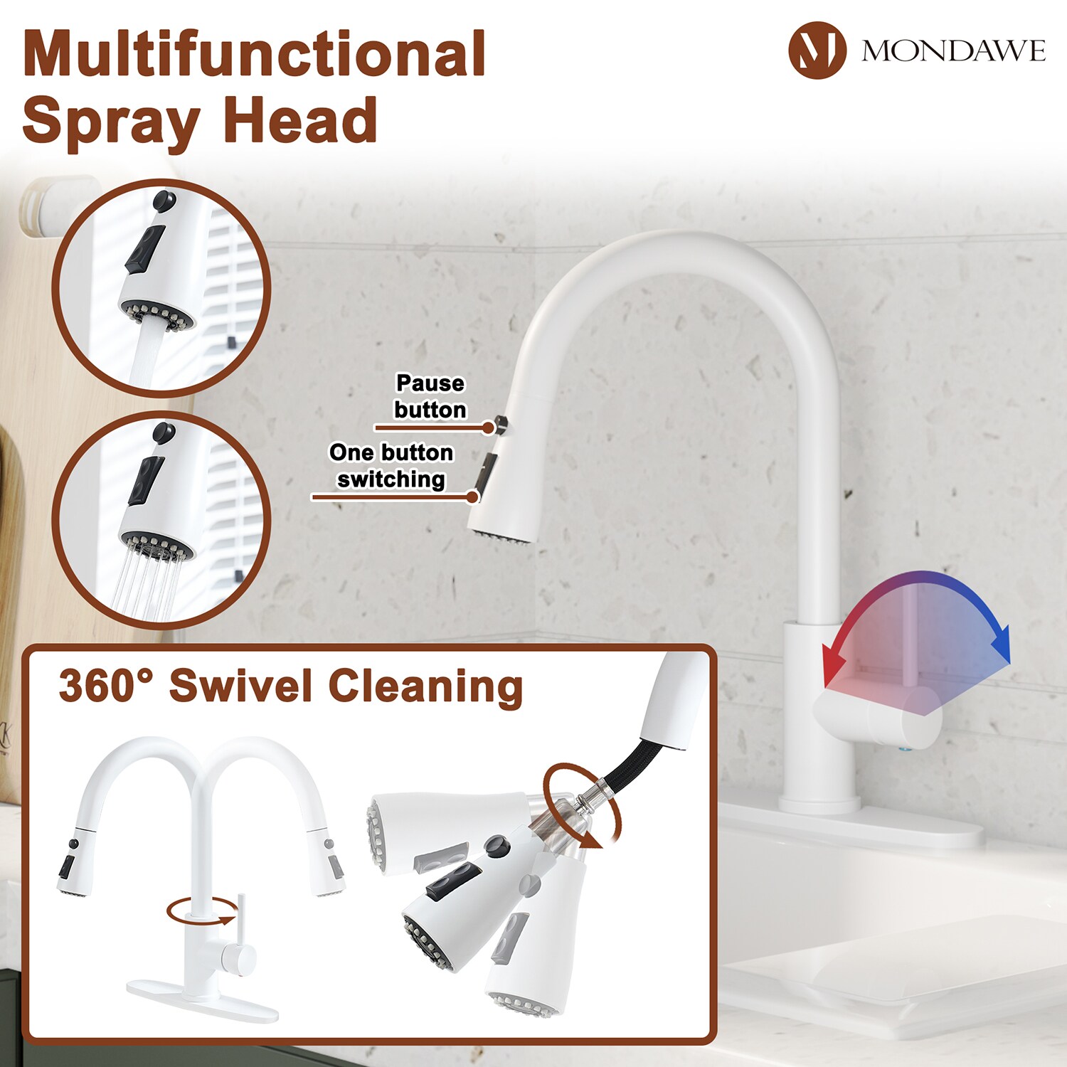 Mondawe OR-2806WF-DG Kitchen-Faucets - View #4