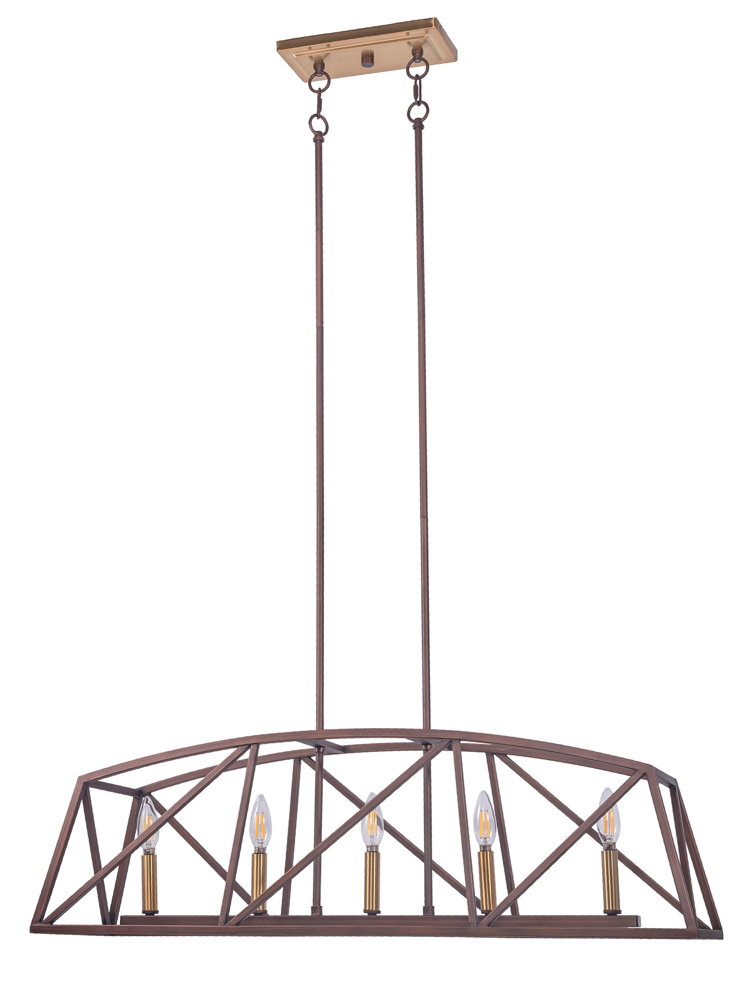 CASAINC CAW377-38 5-Light pendant lighting 5-Light Bronze and Soft Matte Brass Modern/Contemporary Geometric Outdoor Hanging Pendant Light