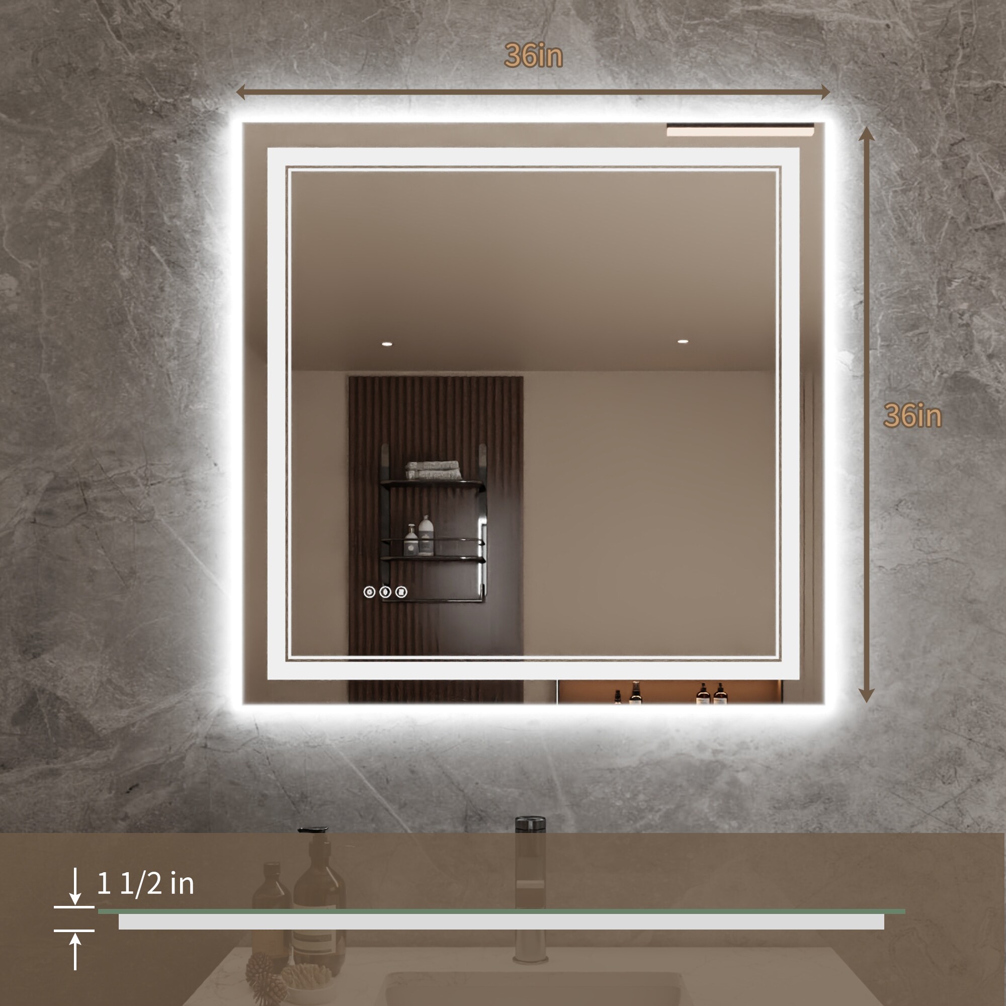Bayfeve BFXB-10S3636-MIR Framed-Bath-Mirrors - View #6