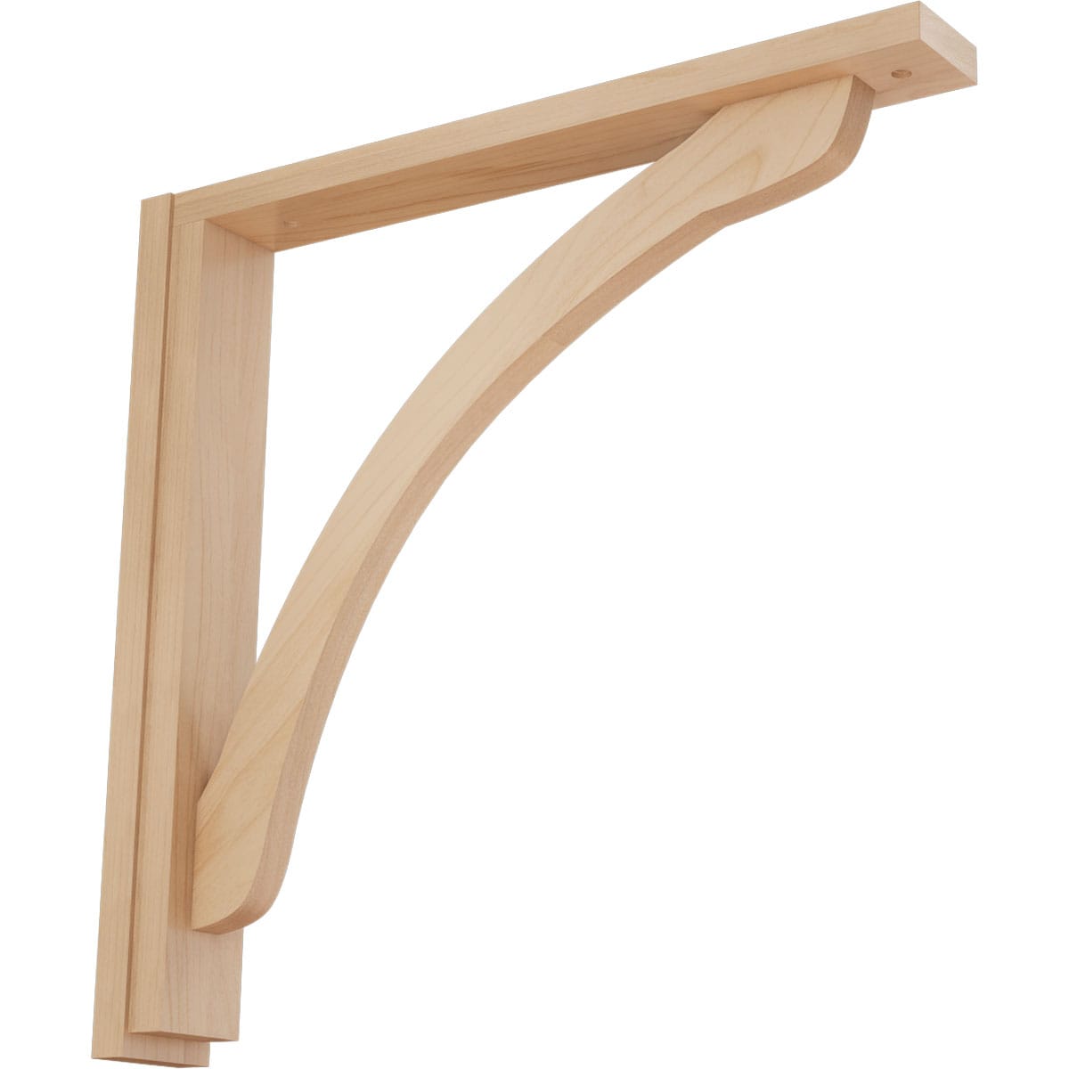 Ekena Millwork BKT02X17X17REAL Reece 2-1/2-in x 17-3/4-in x 17-1/4-in Alder Wood Standard Bracket