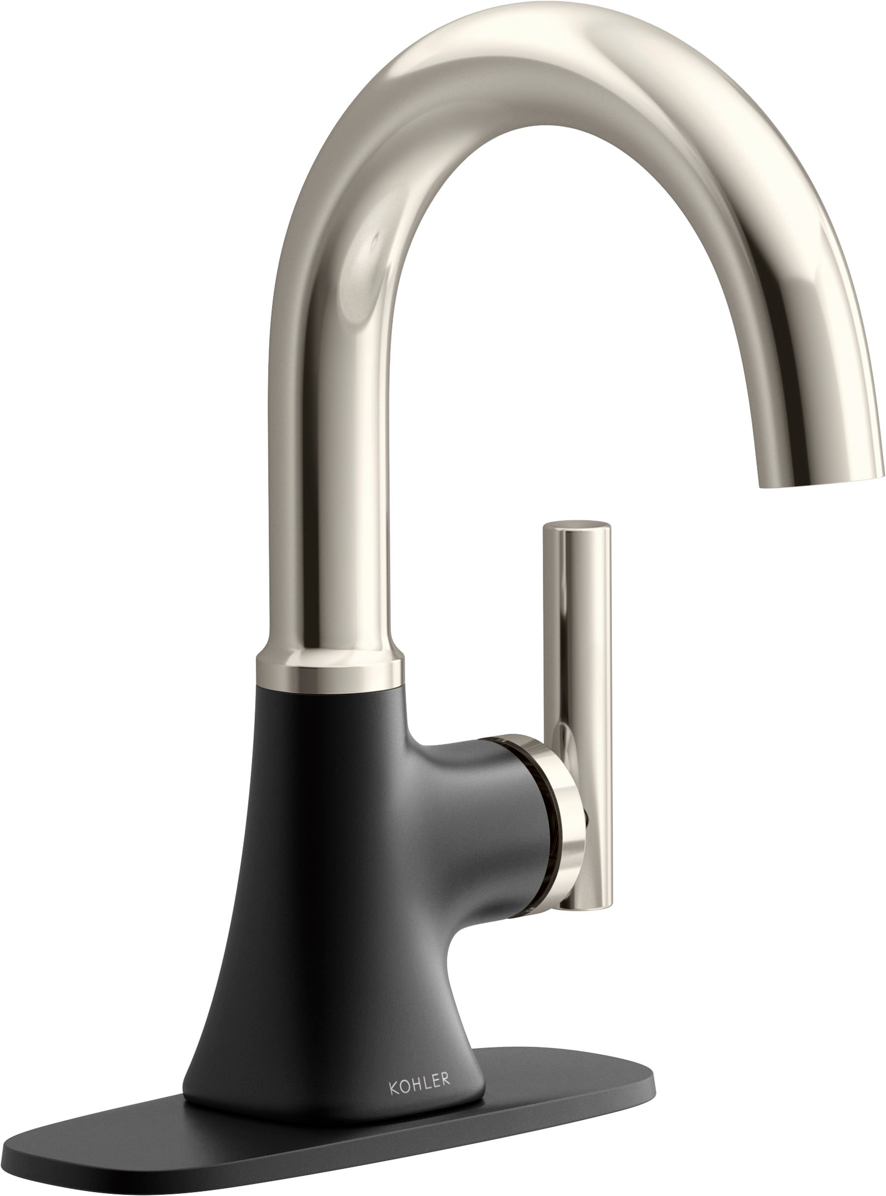 KOHLER Rill Matte Black/Polished Nickel Single Hole 1Handle WaterSense