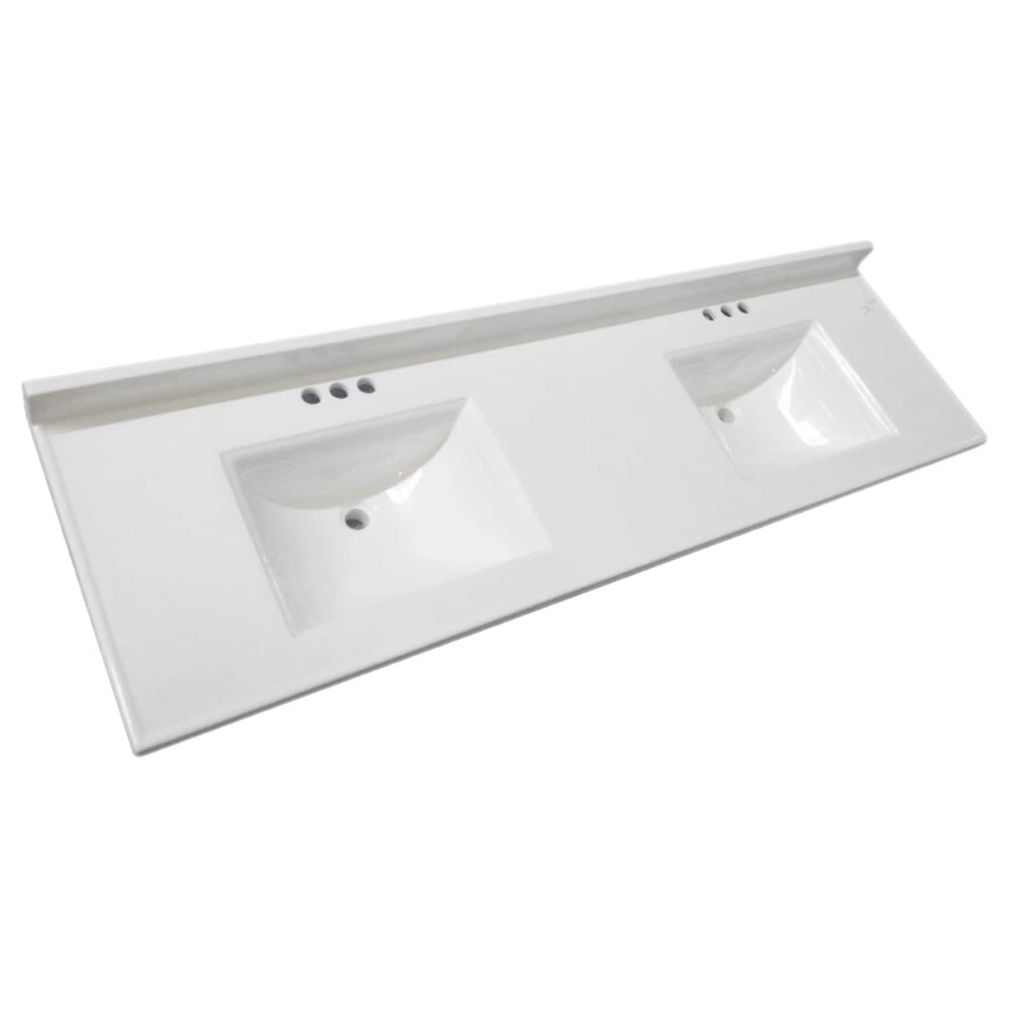 Camilla Bathroom Vanity Tops At Com, Camilla 25 In Cultured Marble Vanity Top Solid White With Basin