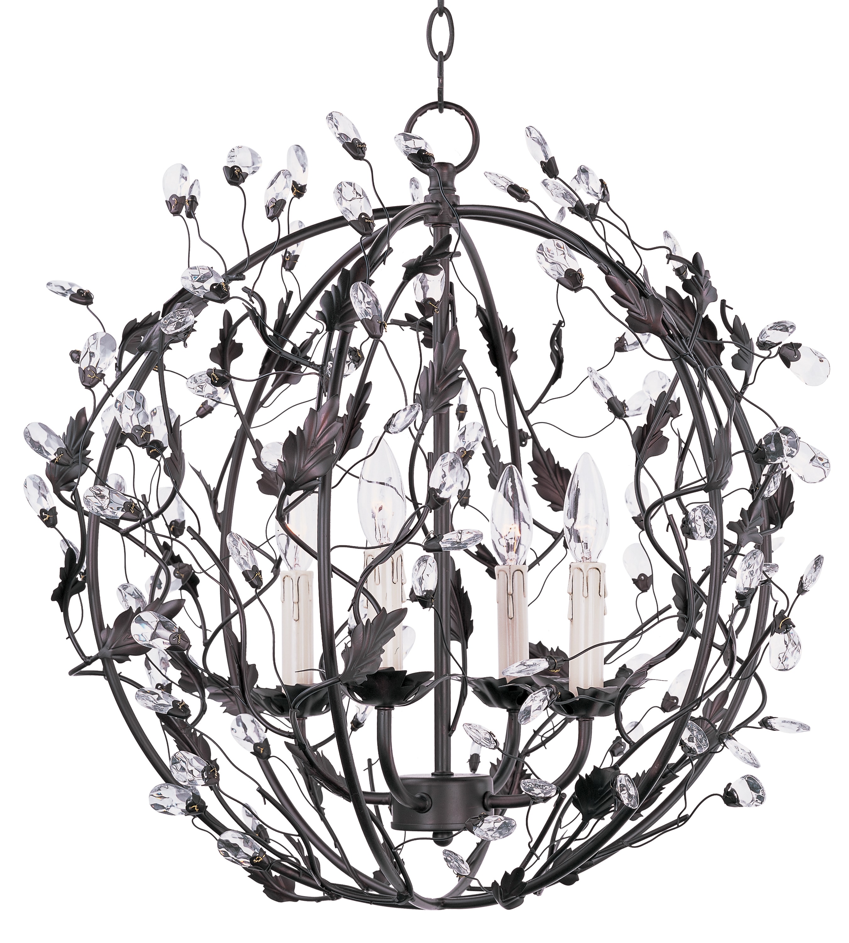 Maxim Lighting 2854OI Elegante 4 -Light Oil Rubbed Bronze French country/cottage Globe Medium Hanging Pendant light