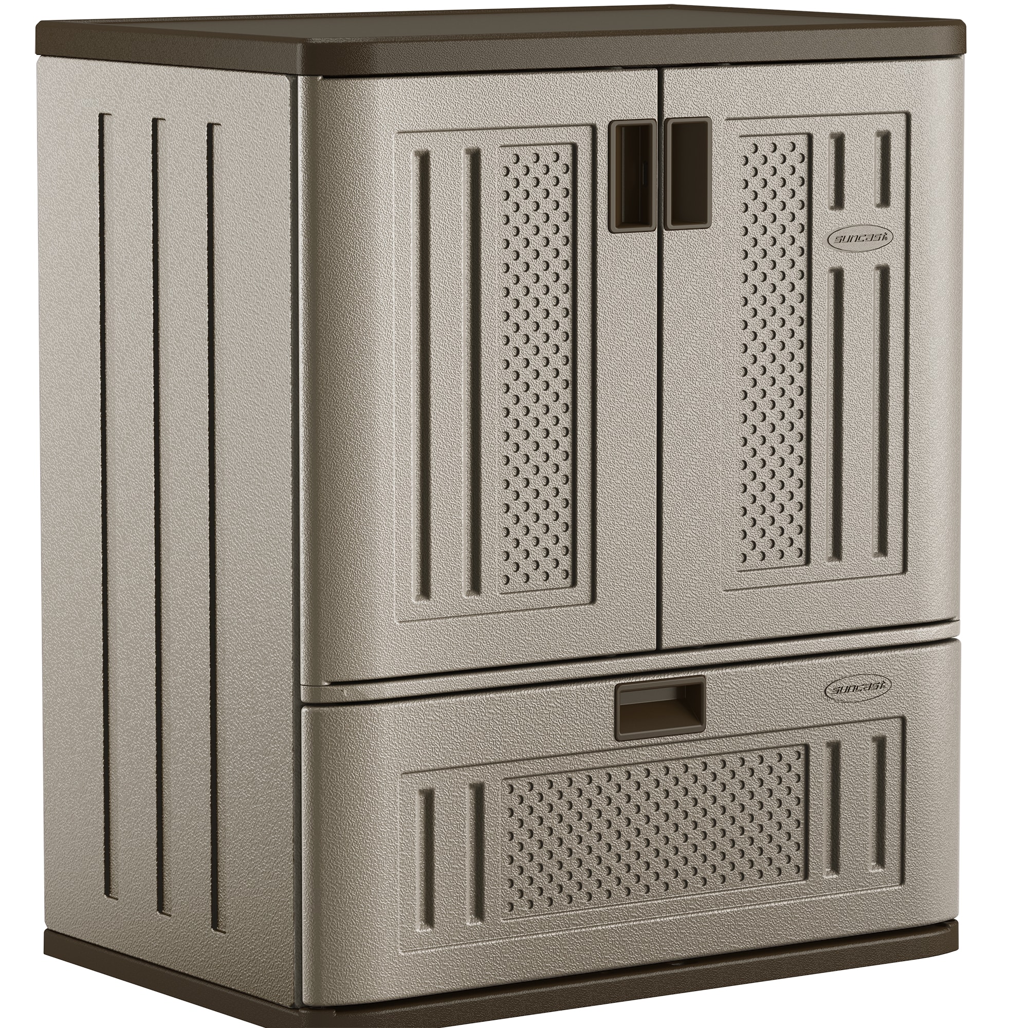 Suncast BMC3601 Single Drawer Base Cabint 30-Inches W x 36-Inches H x 20-Inches D Freestanding Plastic Garage Cabinet in Silver