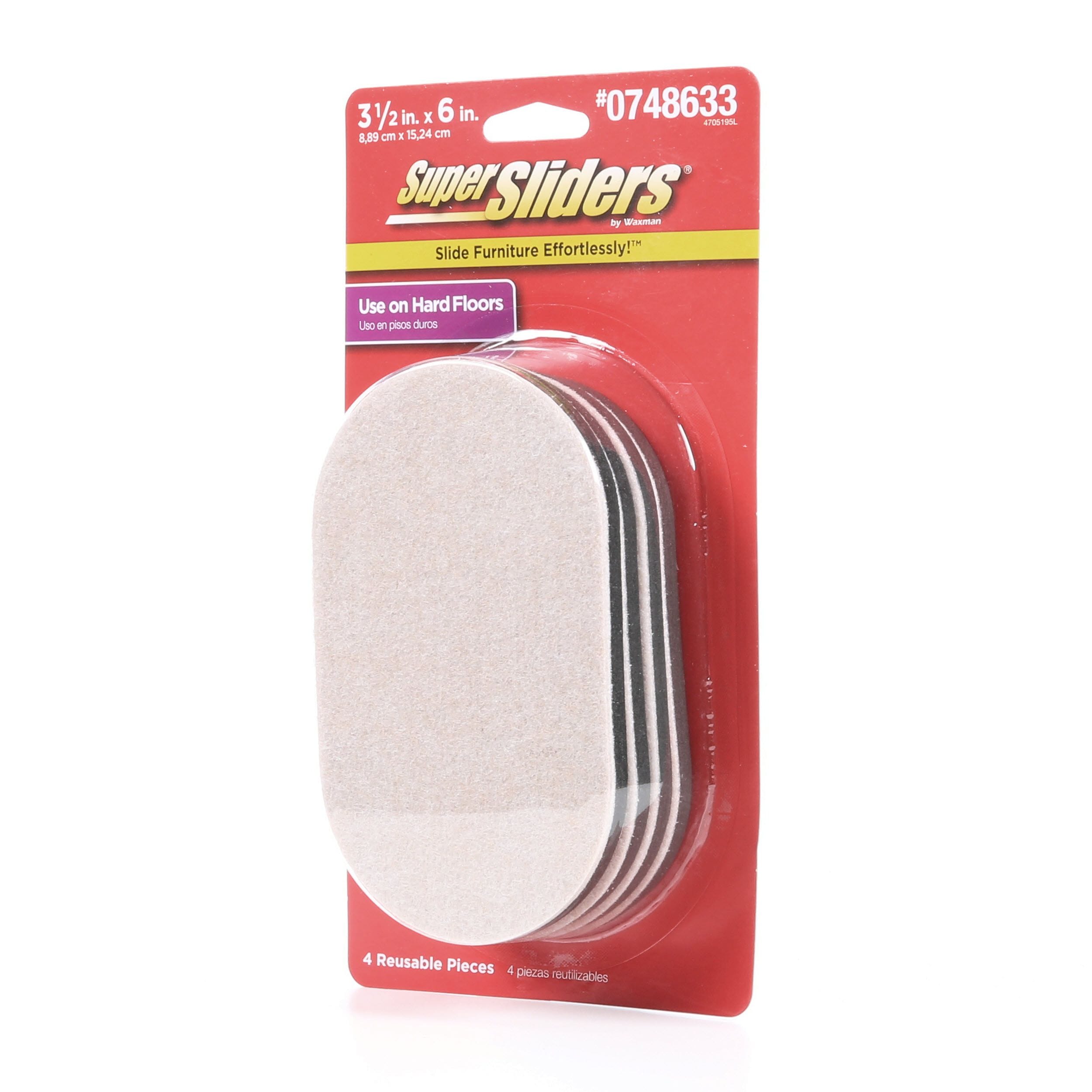 Super Sliders 4-Pack 5-3/4 x 9-1/2 In Oval Plastic Carpet Furniture Slider  in the Furniture Sliders department at