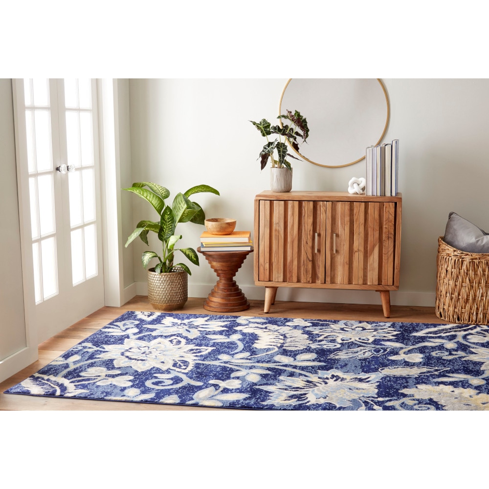 Home Dynamix 3N-HD5019-300 Tremont Teaneck 3 x 5 (ft) Loomed Polypropylene Navy Blue Rectangular Indoor Floral/Botanical Farmhouse/Cottage Area rug
