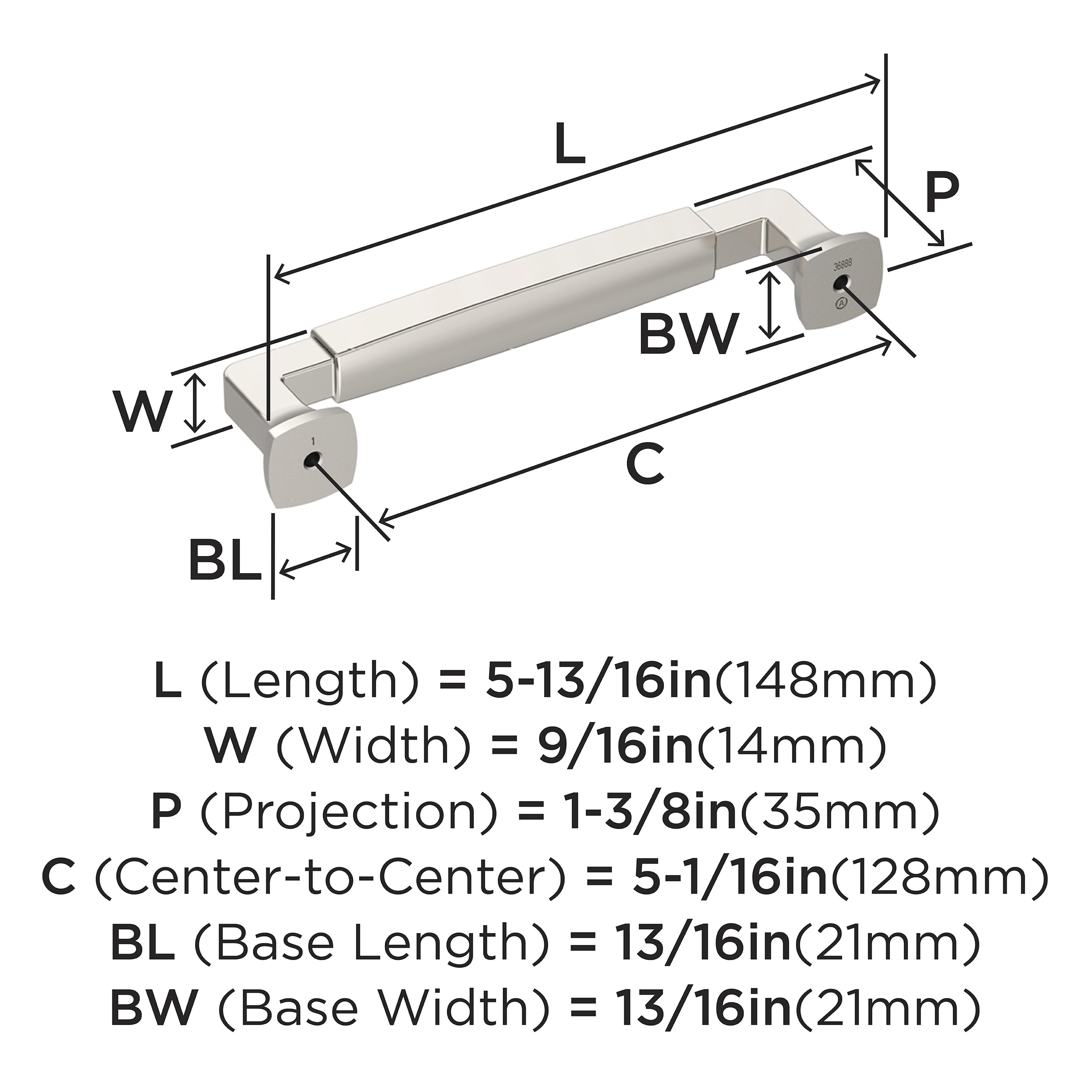 Amerock BP36888PN Cabinet-Pulls - View #4
