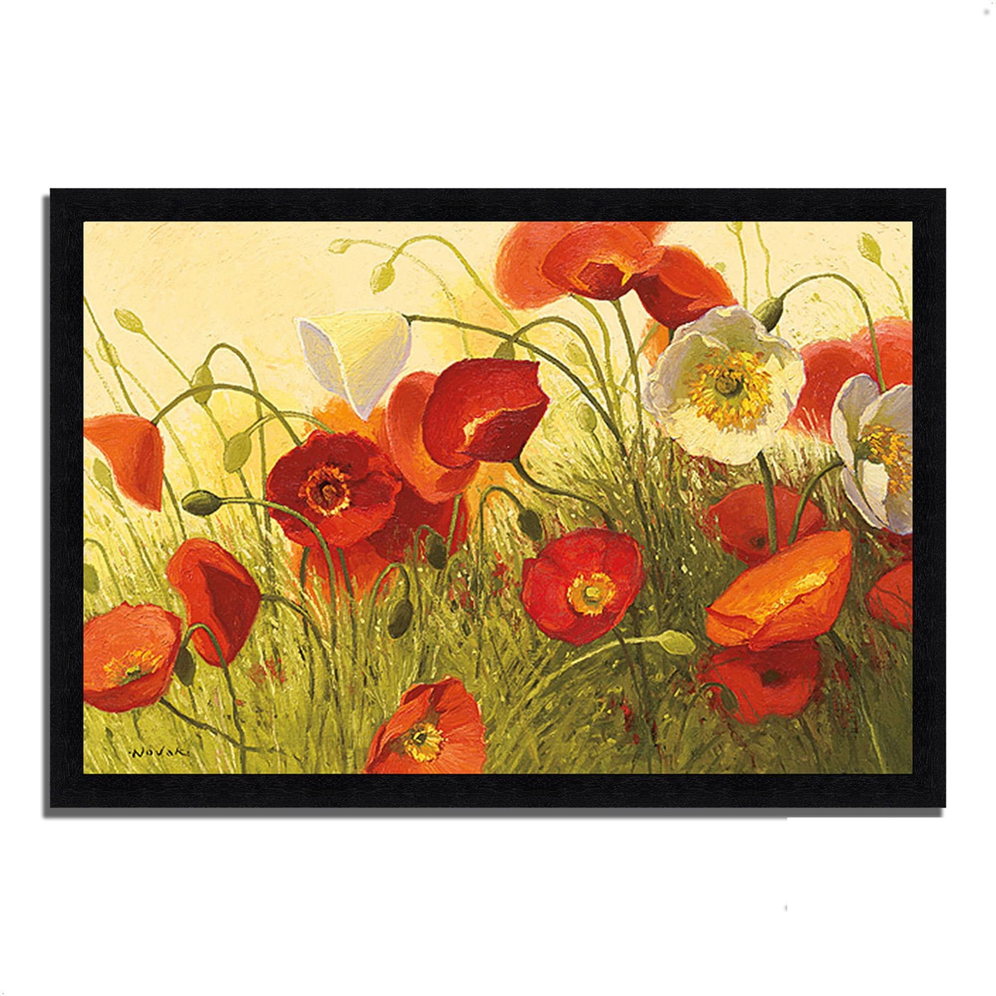 Tangletown Fine Art 64736-5738P110 Black Wood Framed 41-in H x 60-in W Floral Paper Print