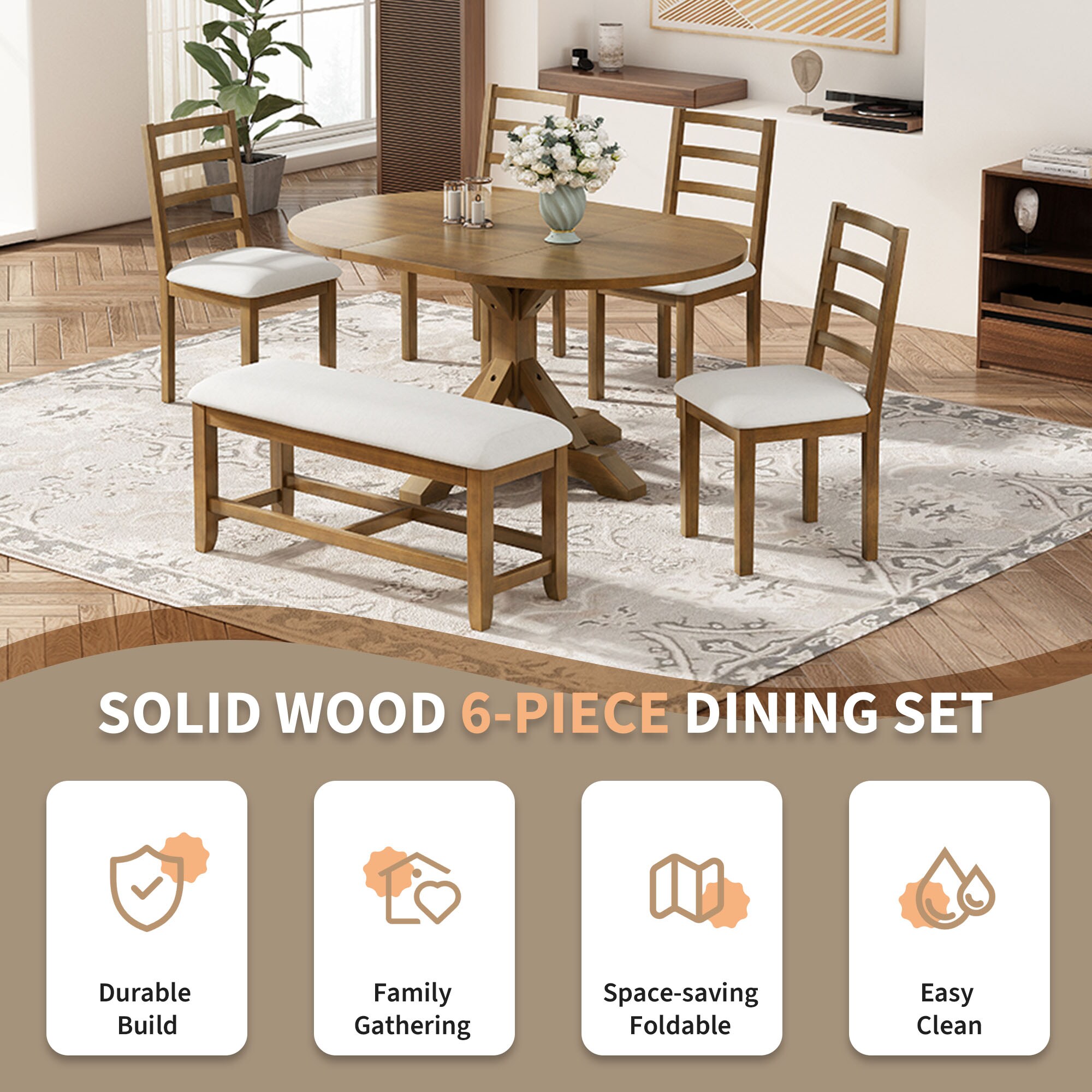 Clihome CL-RT3-BWHBG703CBN Dining-Sets - View #2