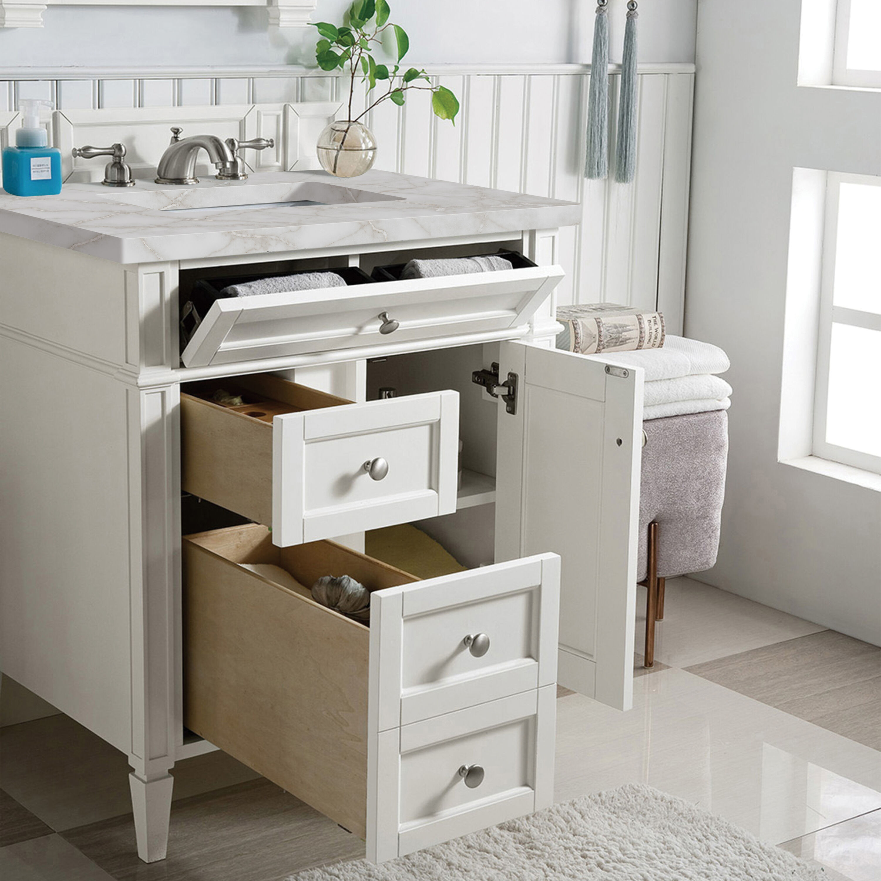 James Martin Vanities 655-V30-BW-3VSL Bath-Vanity-Combo - View #3
