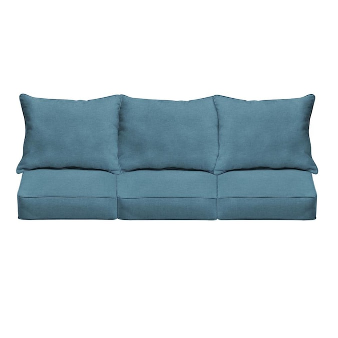 Spectrum Denim Patio Sofa Cushion, Oversized Cushions For Outdoor Furniture