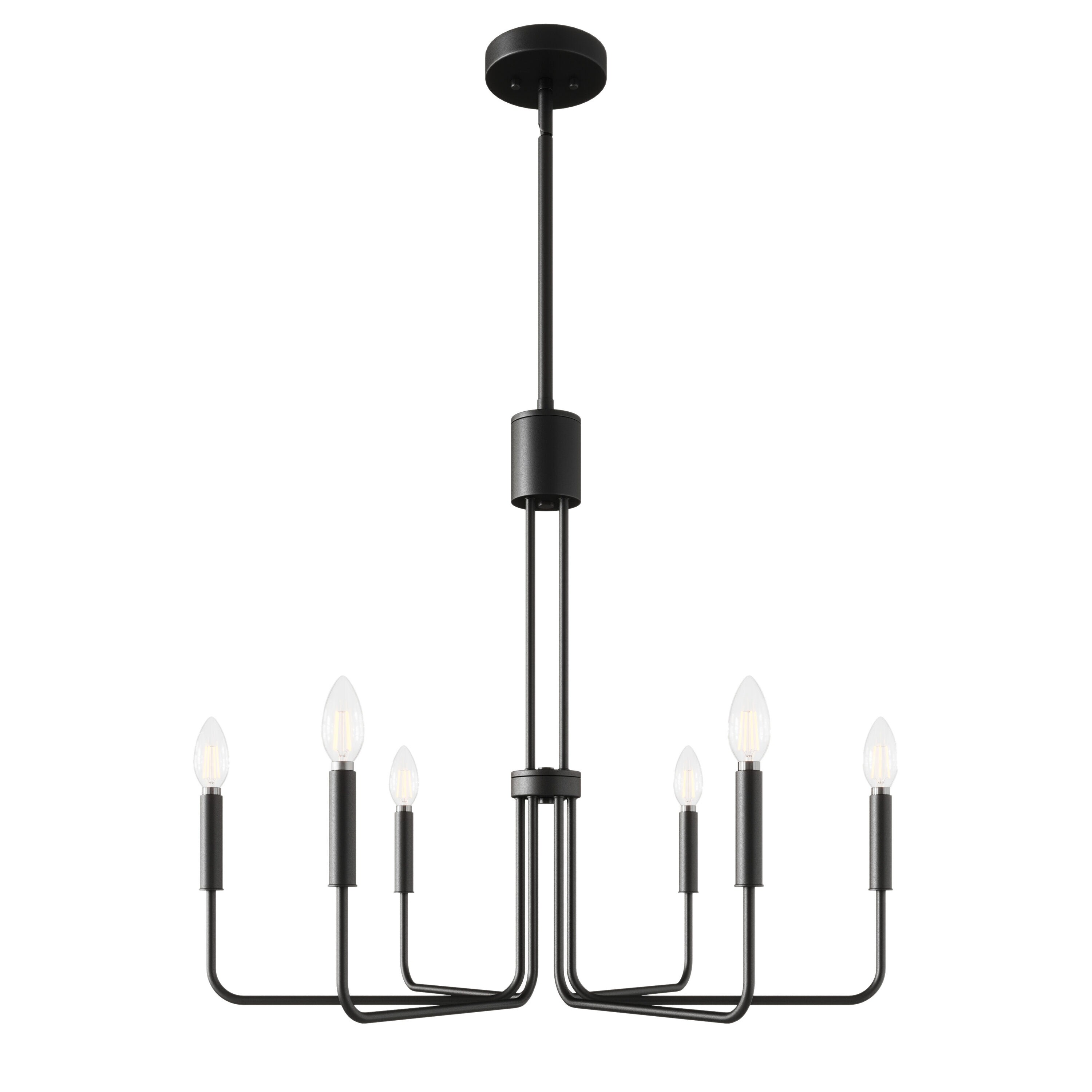 Aiwen 6-Light Black Industrial Chandelier P-HEJ5204-6 at Lowes.com