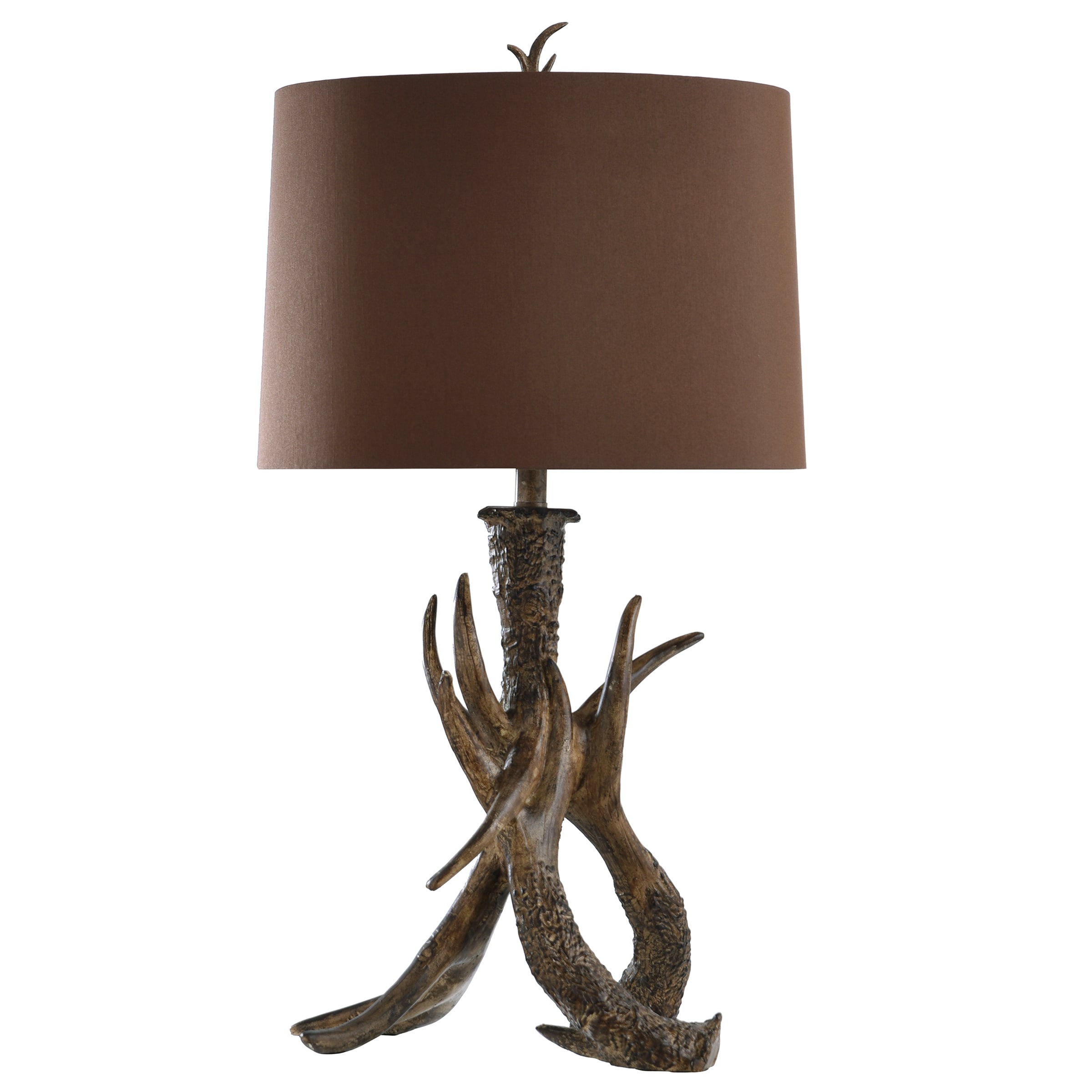 StyleCraft Home Collection L36613DS 32.0-in Dark Brown 3-way Table Lamp with Fabric Shade
