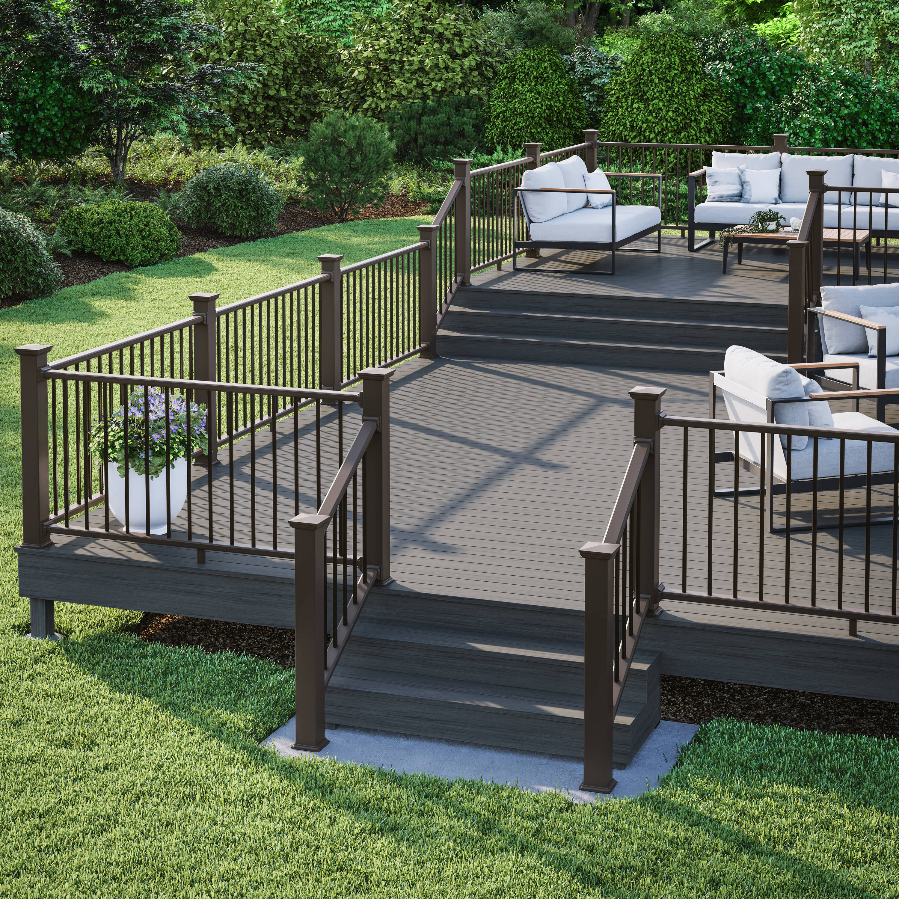 Deckorators 4-in x 4-in Brown Composite Deck Post Base Trim in the Deck ...