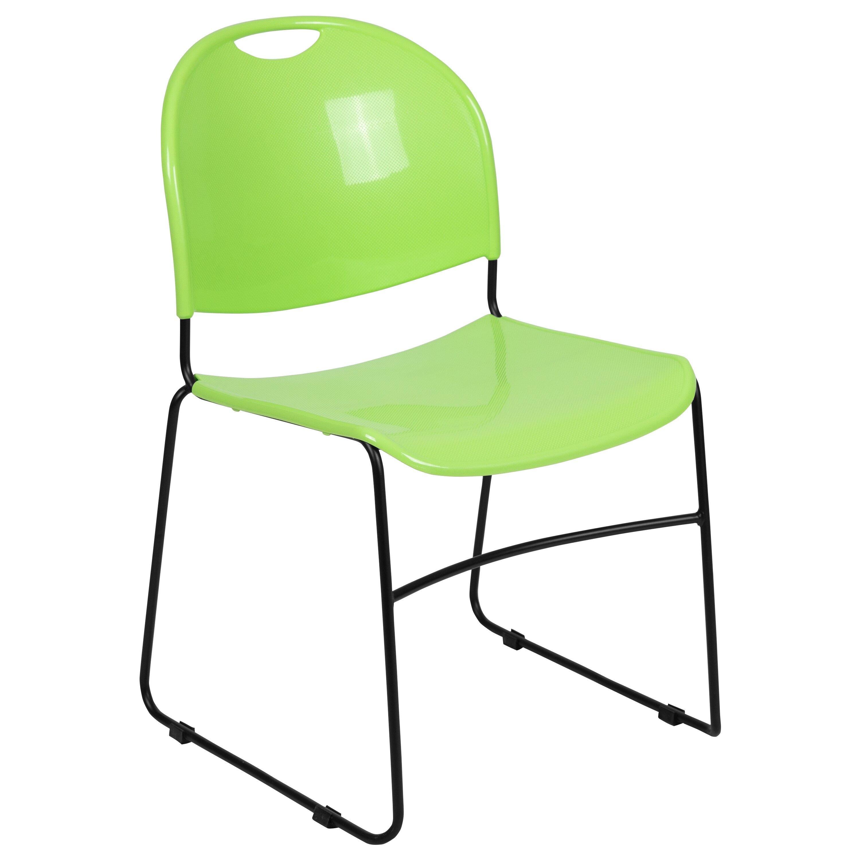 Flash Furniture 889142560807 Hercules Modern Green Plastic/Black Frame Plastic Accent Chair