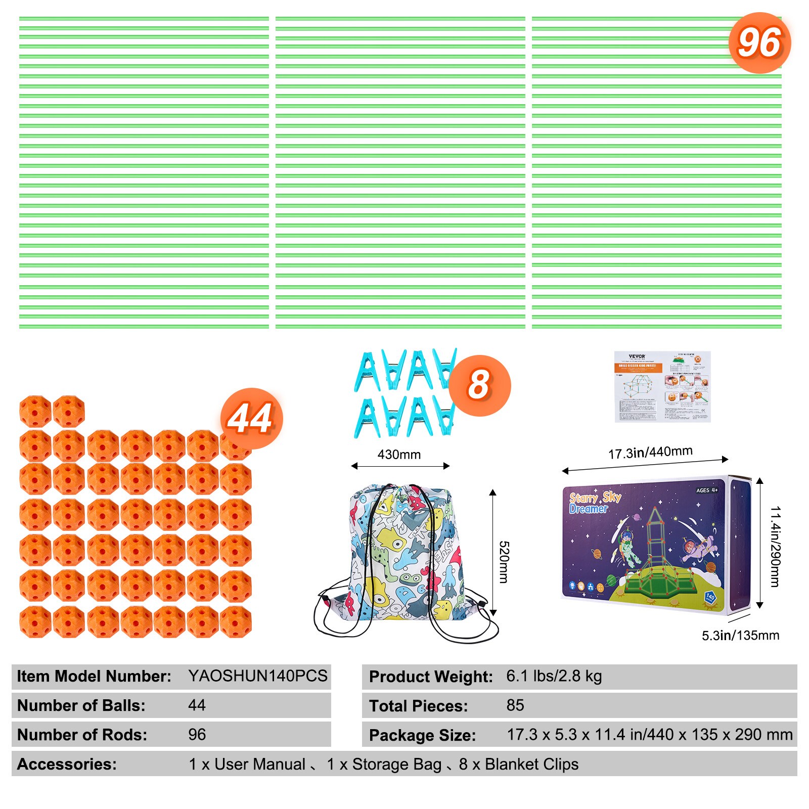 VEVOR BLJZTJCZK180M0O56V0 Play-Toys - View #8