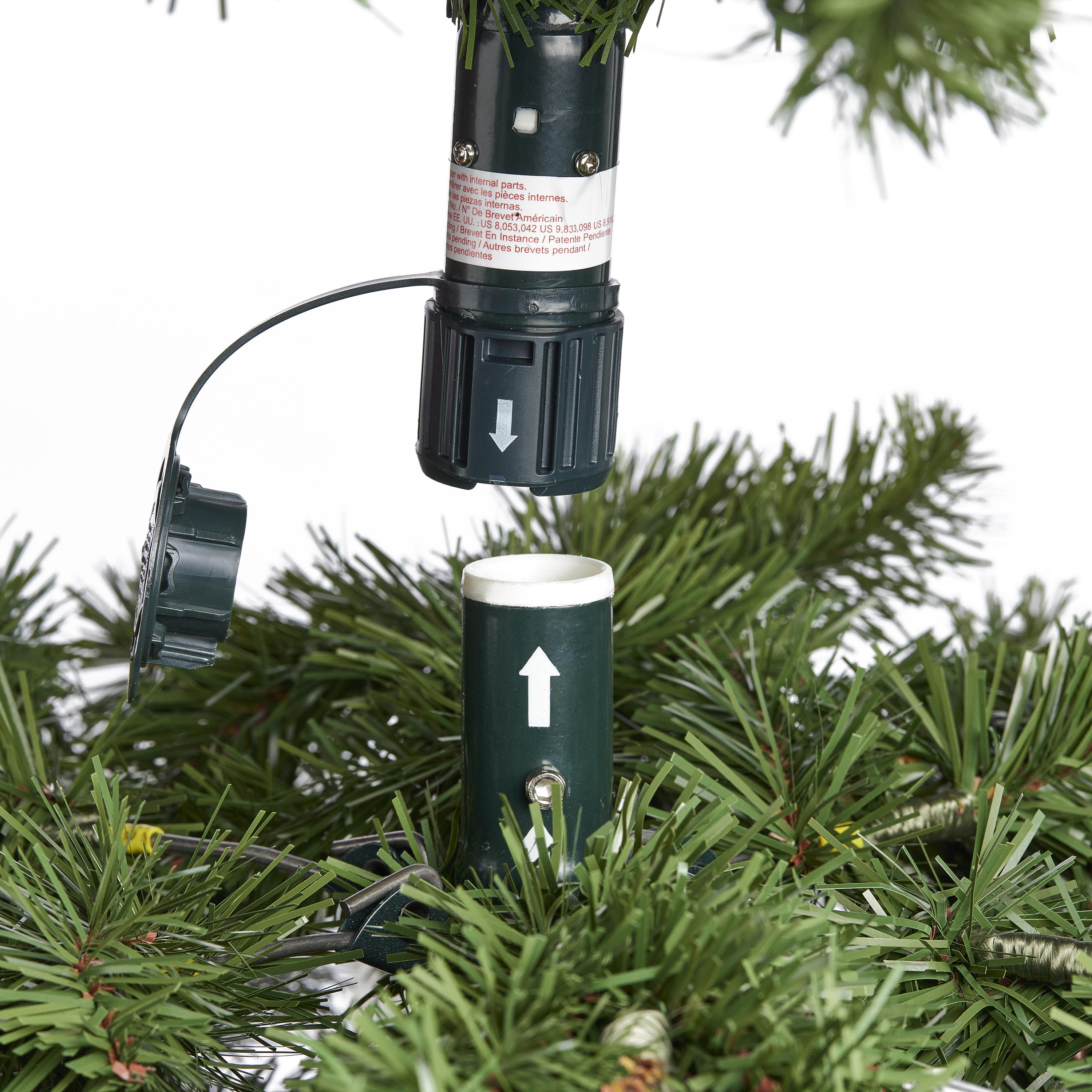 7-Foot Slim Pine Christmas Tree with Multi-Color Lights