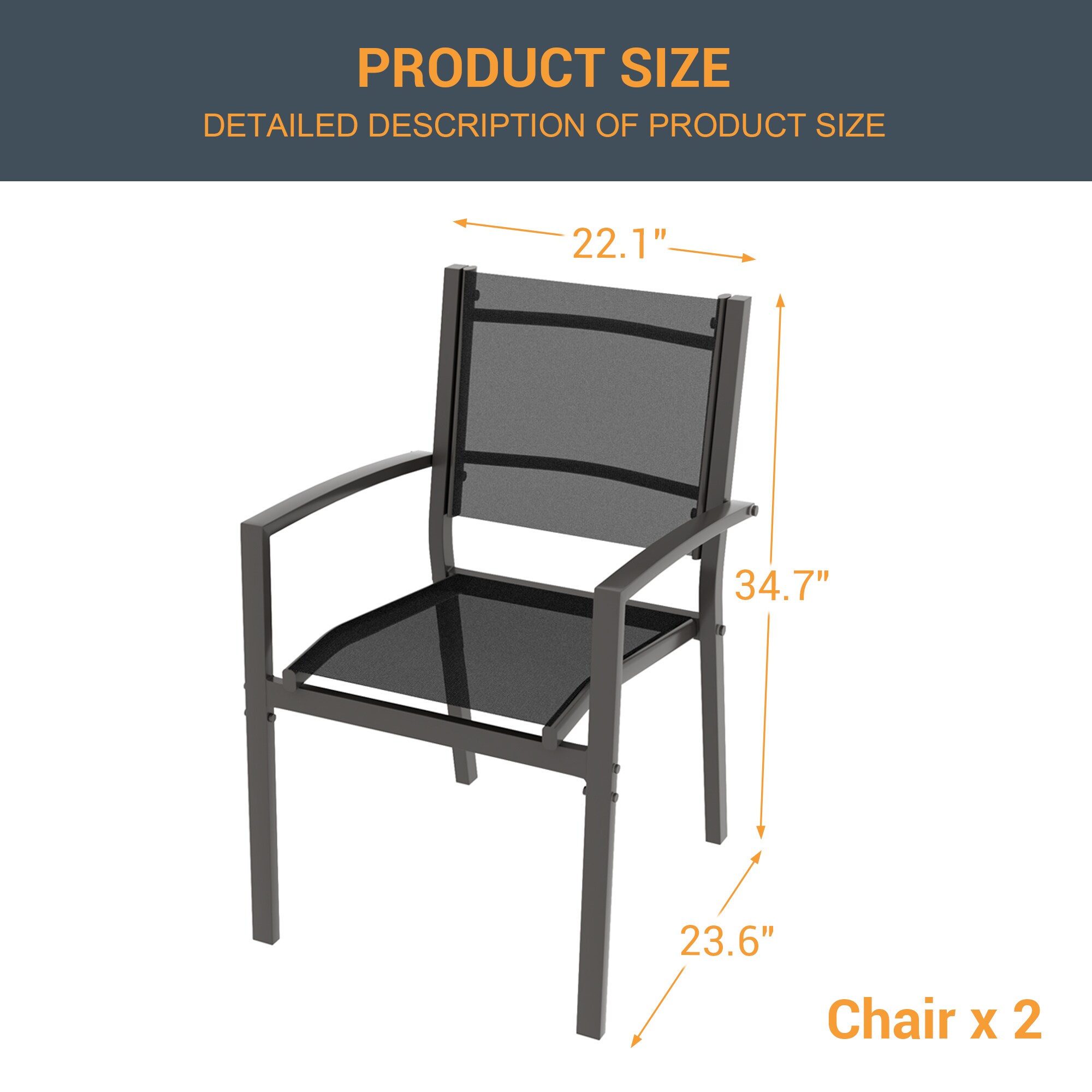 ACEGOSES LW-DS-265-BK Patio-Chairs - View #2