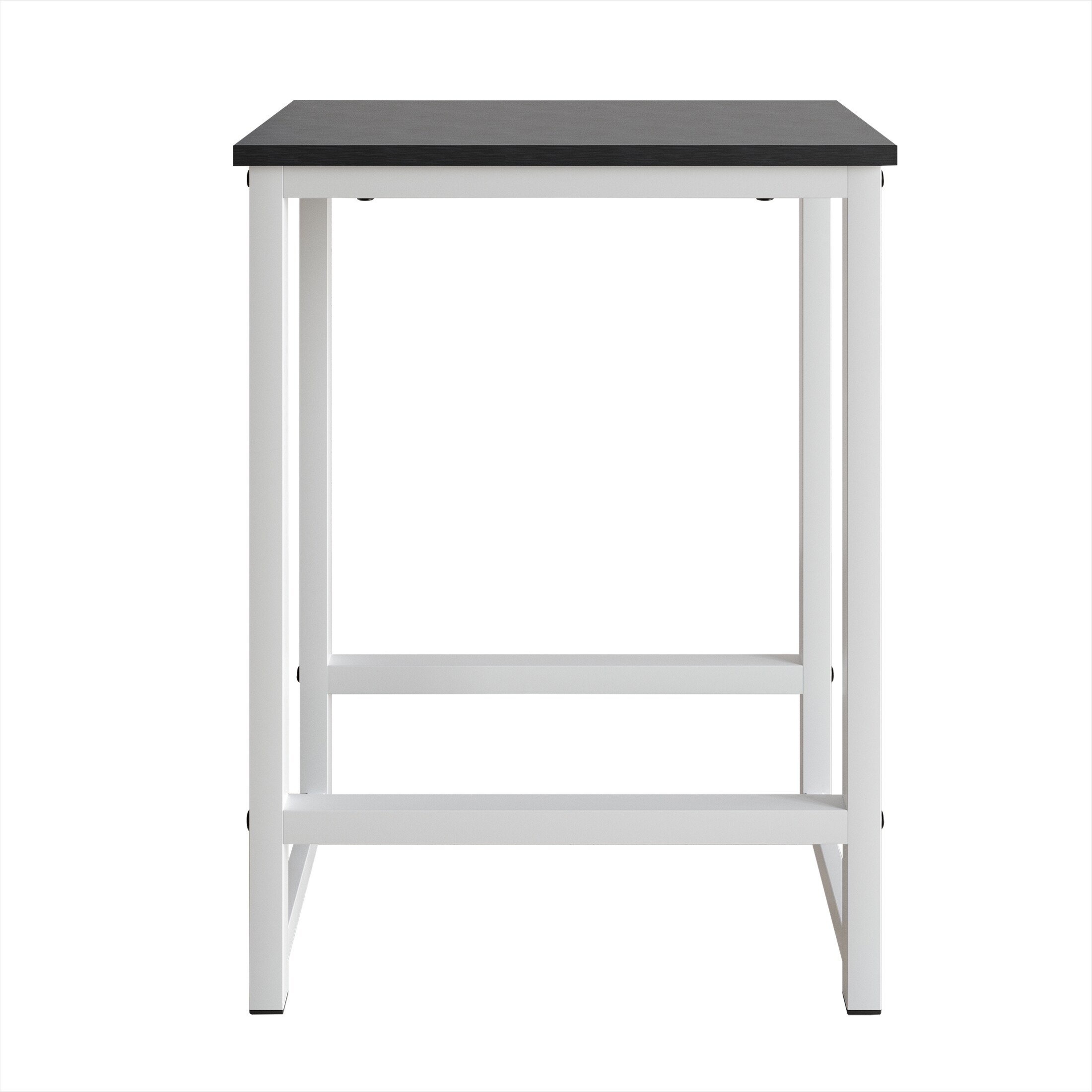 Compact White and Black Metal 5-Piece Dining Set
