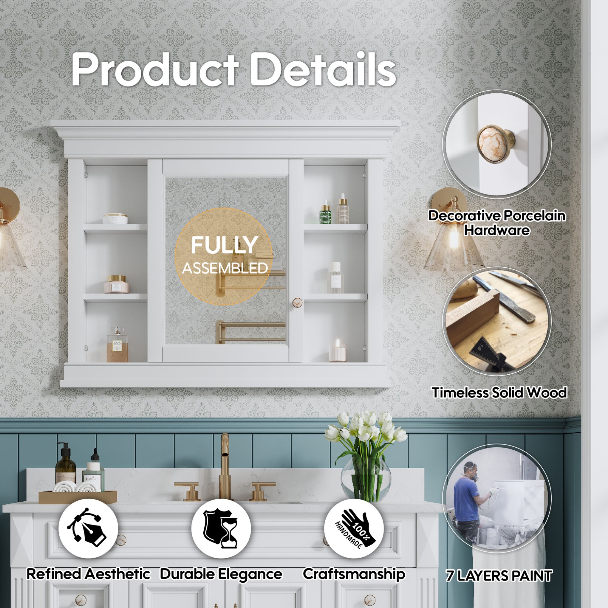 WELLFOR MA4232MC-WT Bathroom-Medicine-Cabinets - View #8