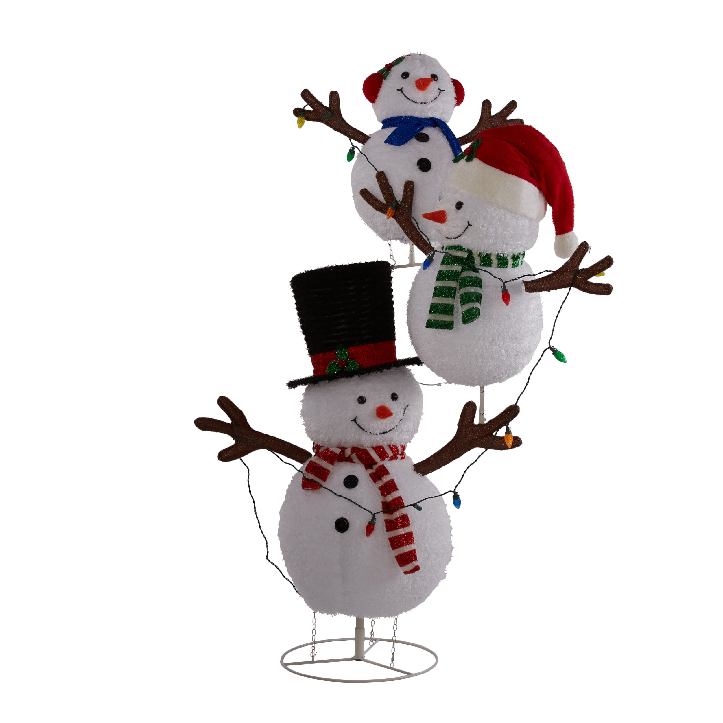 Christmas Snowman With Puppy Ribbon Natural Background 