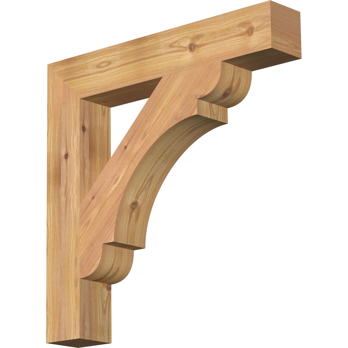 Ekena Millwork BKT04X22X22OLY05SWR Olympic block smooth 3-1/2-in x 22-in x 22-in Western red cedar Brown Wood Standard bracket
