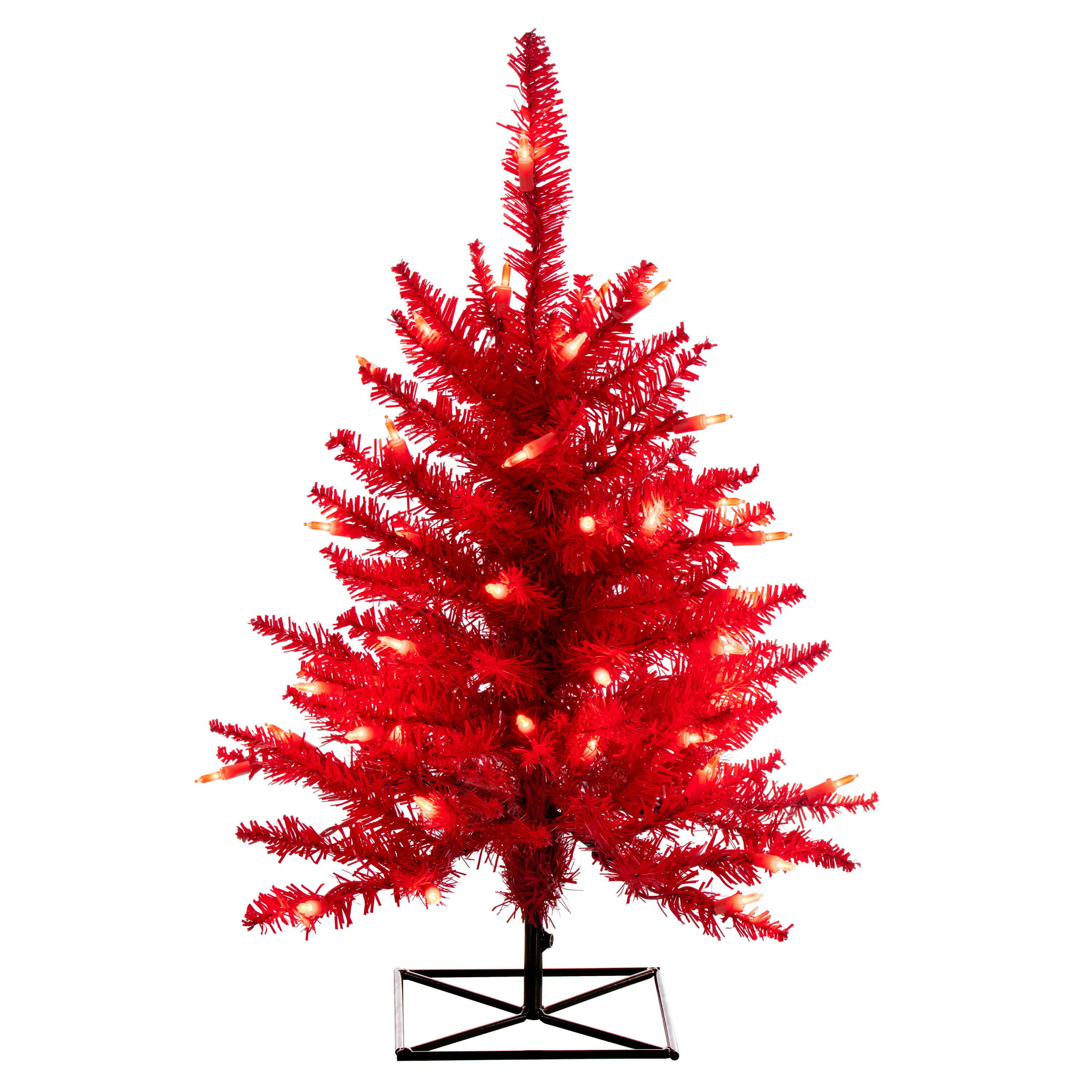 Red on sale artificial tree