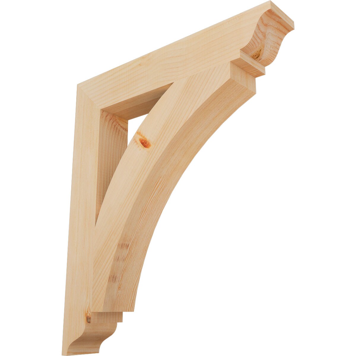 Ekena Millwork BKT04X24X28THR01SDF Thorton traditional smooth 3-1/2-in x 24-in x 28-in Douglas fir Brown Wood Standard bracket