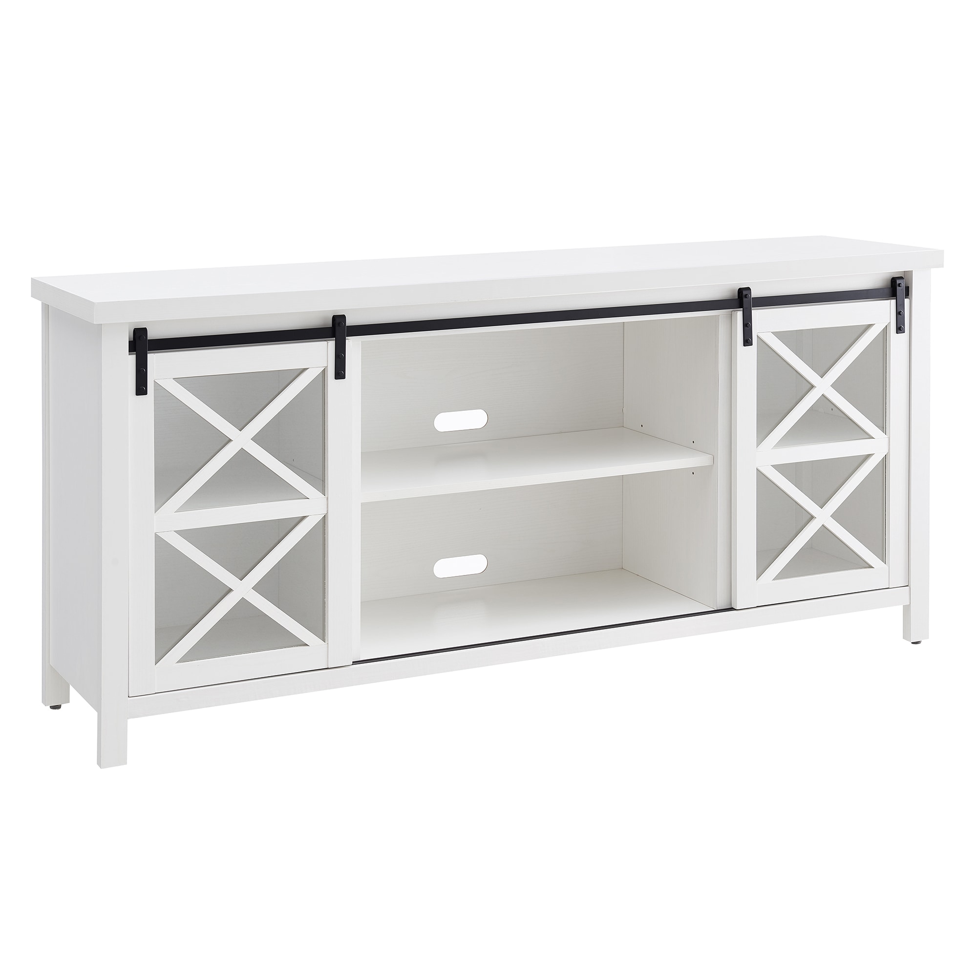 Hailey Home TV0976 Clementine Transitional White TV stand ( Accommodates TVs more than 70-in )
