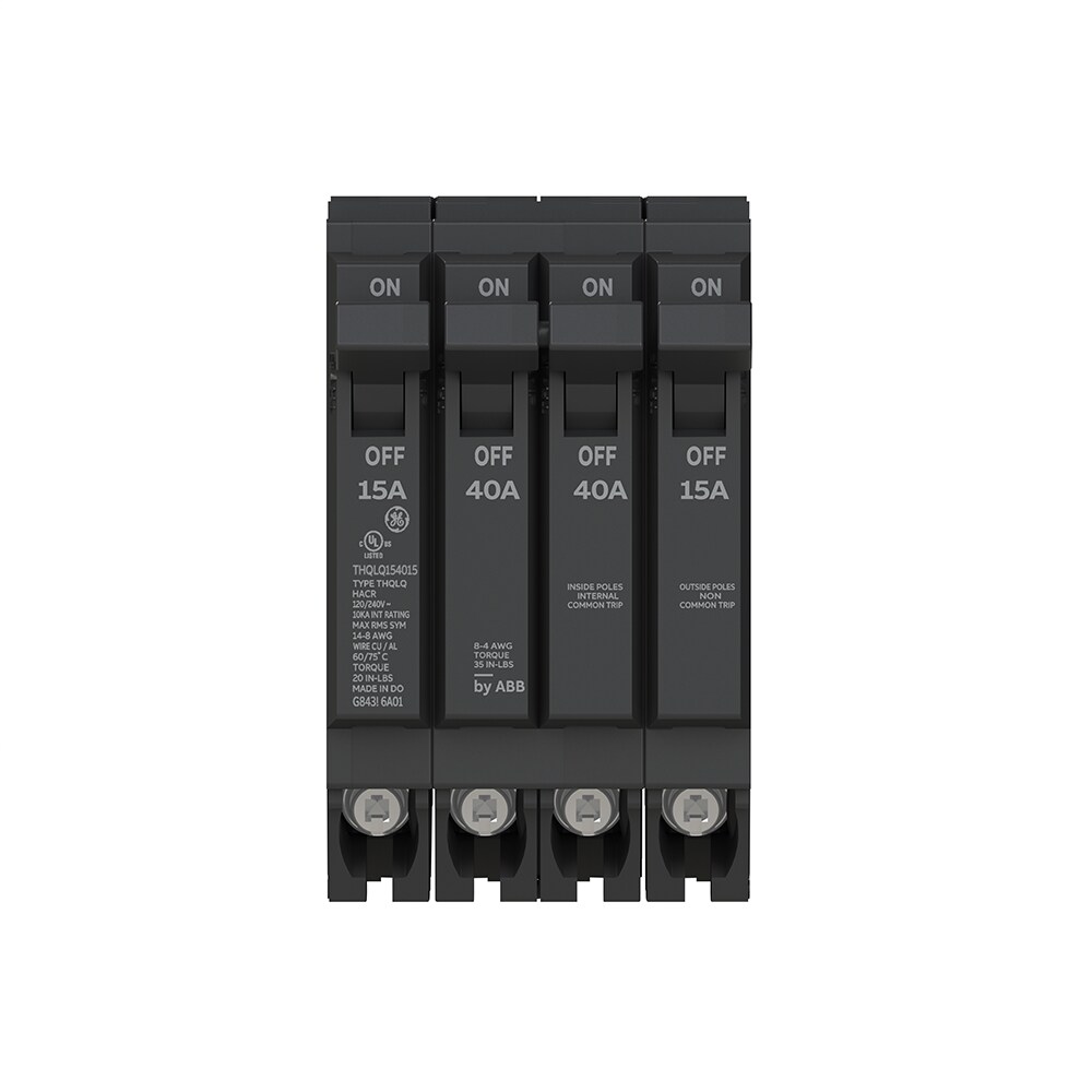 GE Q-Line THQL 15-amp/40-amp/15-amp 4 -Pole Standard trip Circuit Breaker #THQLQ154015