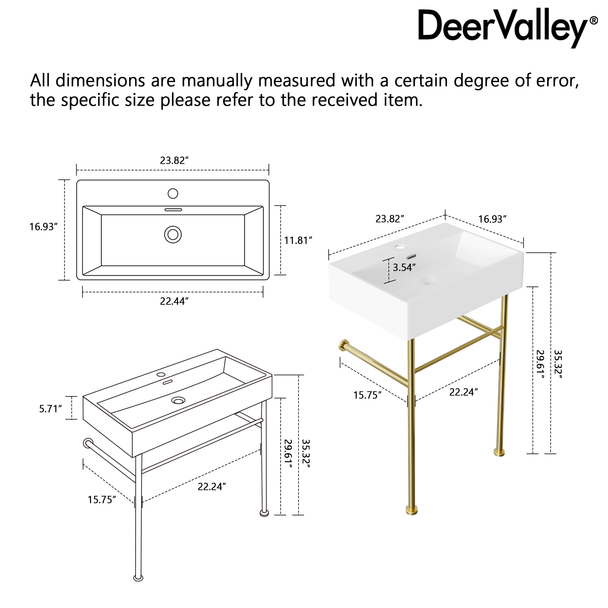 DeerValley DV-1CS0117G Console-Sinks - View #10