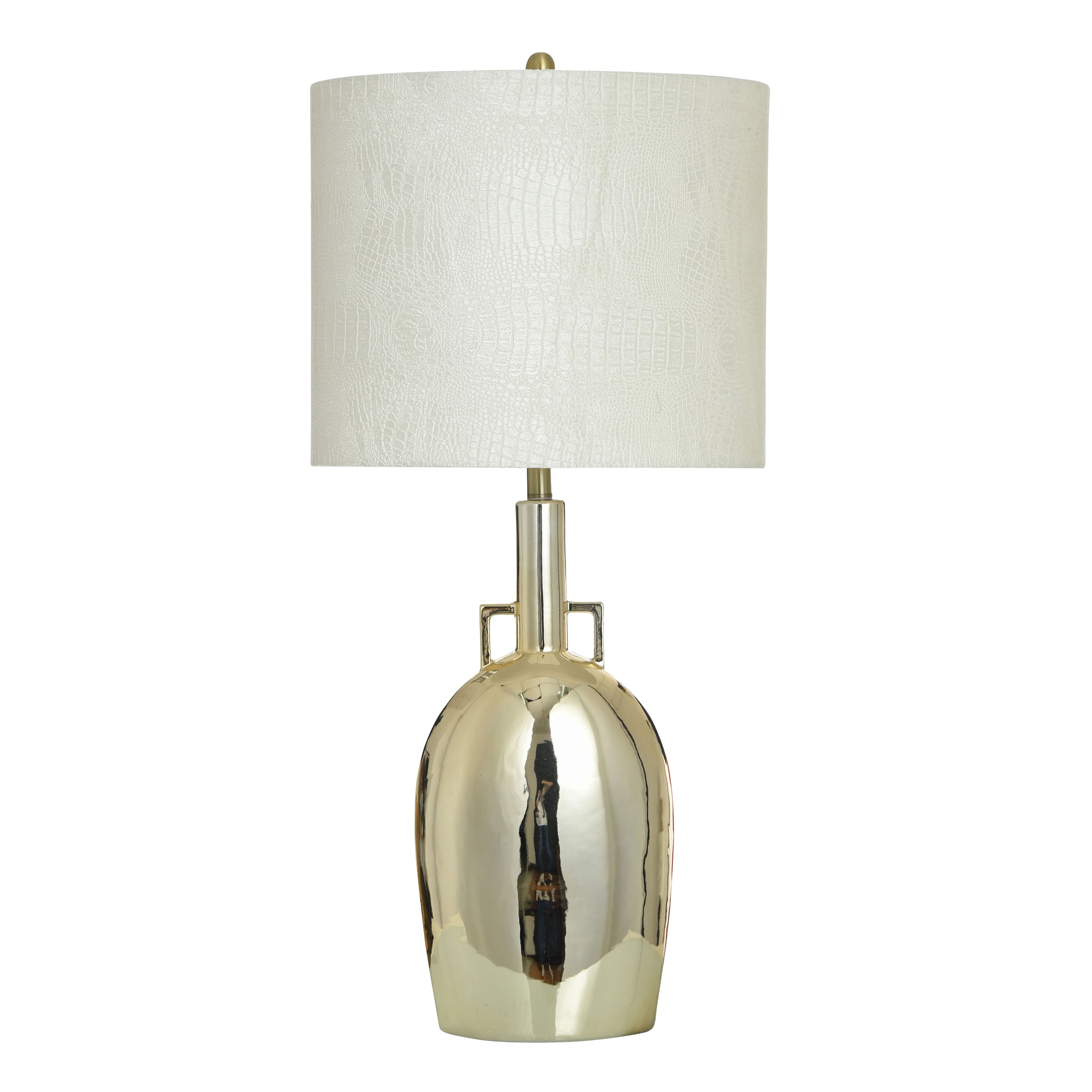 StyleCraft Home Collection Norman Wyatt Home - Empire - Ceramic Table Lamp - Golden Metallic Champagne - Ivory Shade