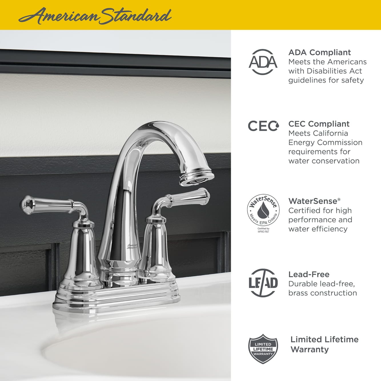 American Standard 7052207.002 Lavatory-Faucets - View #3