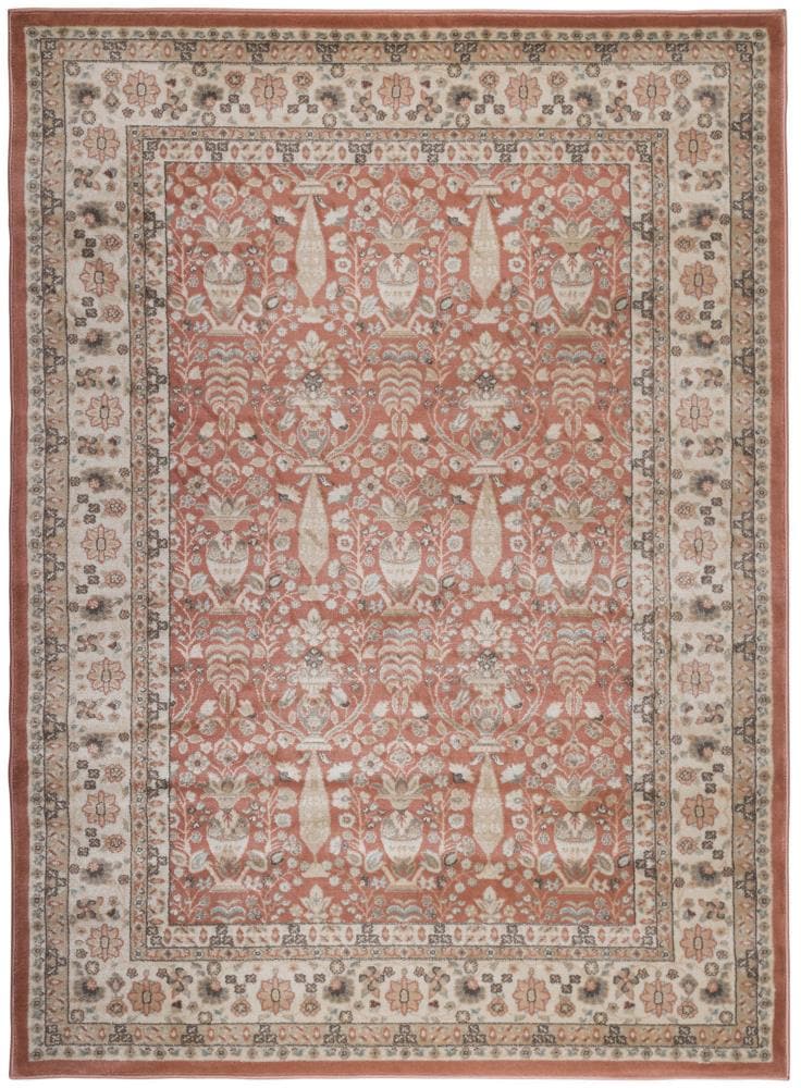 Radici USA 3812/1031/TERRACOTTA Garda 5 x 8 (ft) Polypropylene Terracotta Rectangular Indoor Floral/Botanical Vintage Area rug
