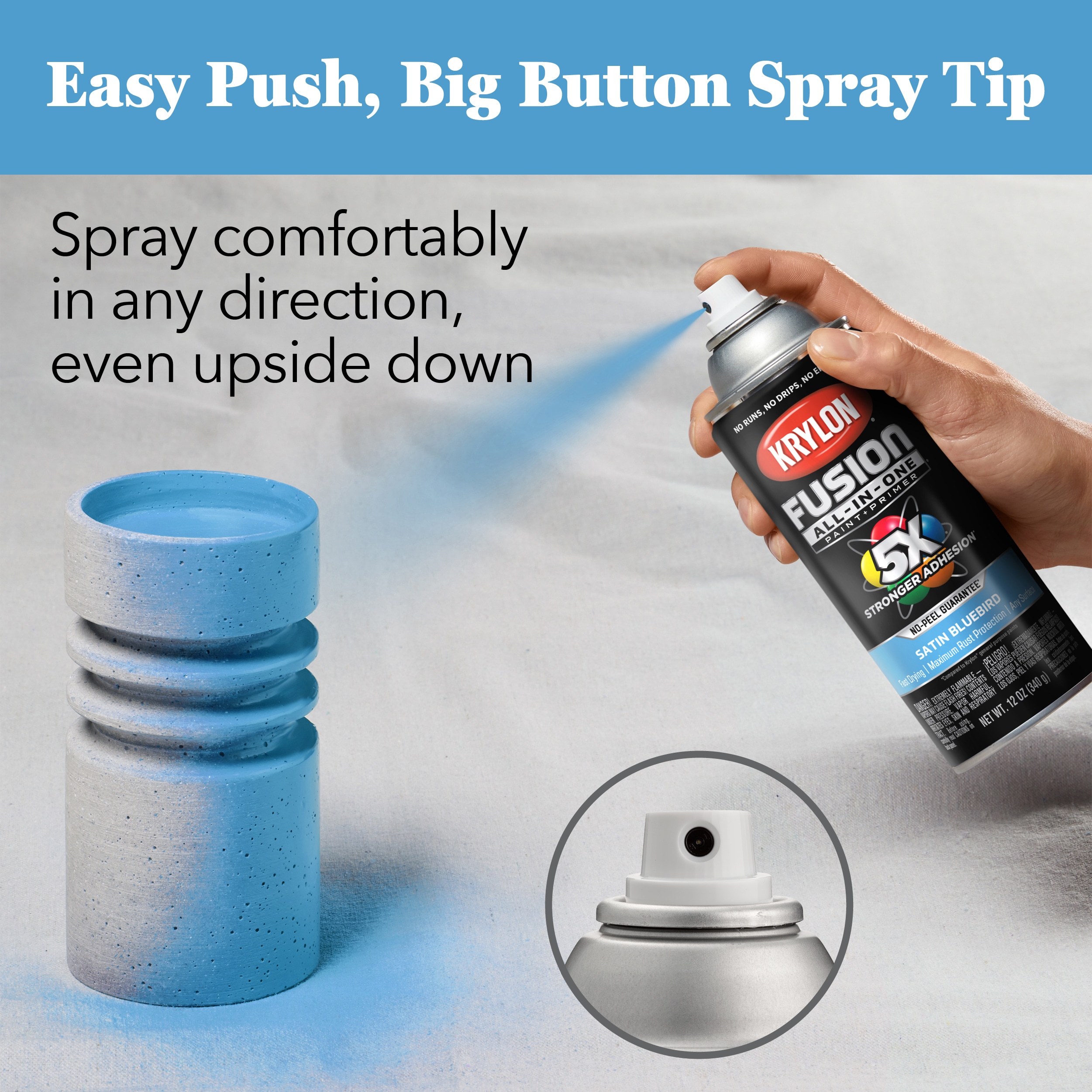 Krylon Satin Bluebird Spray Paint and Primer In One (NET WT. 12-oz) in the Spray  Paint department at