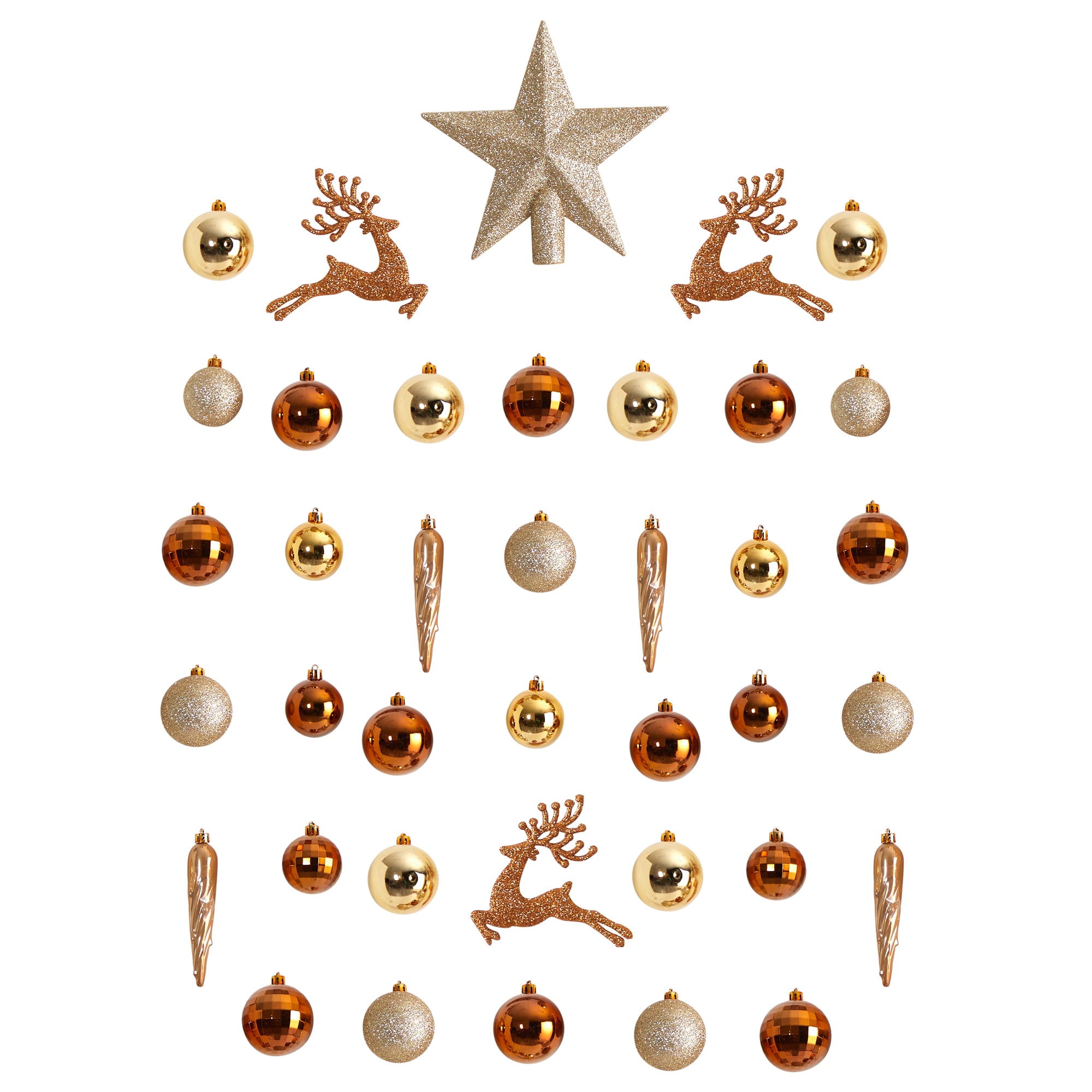 Nearly Natural D1054-GL Gold Assorted Standard Indoor Ornament Shatterproof