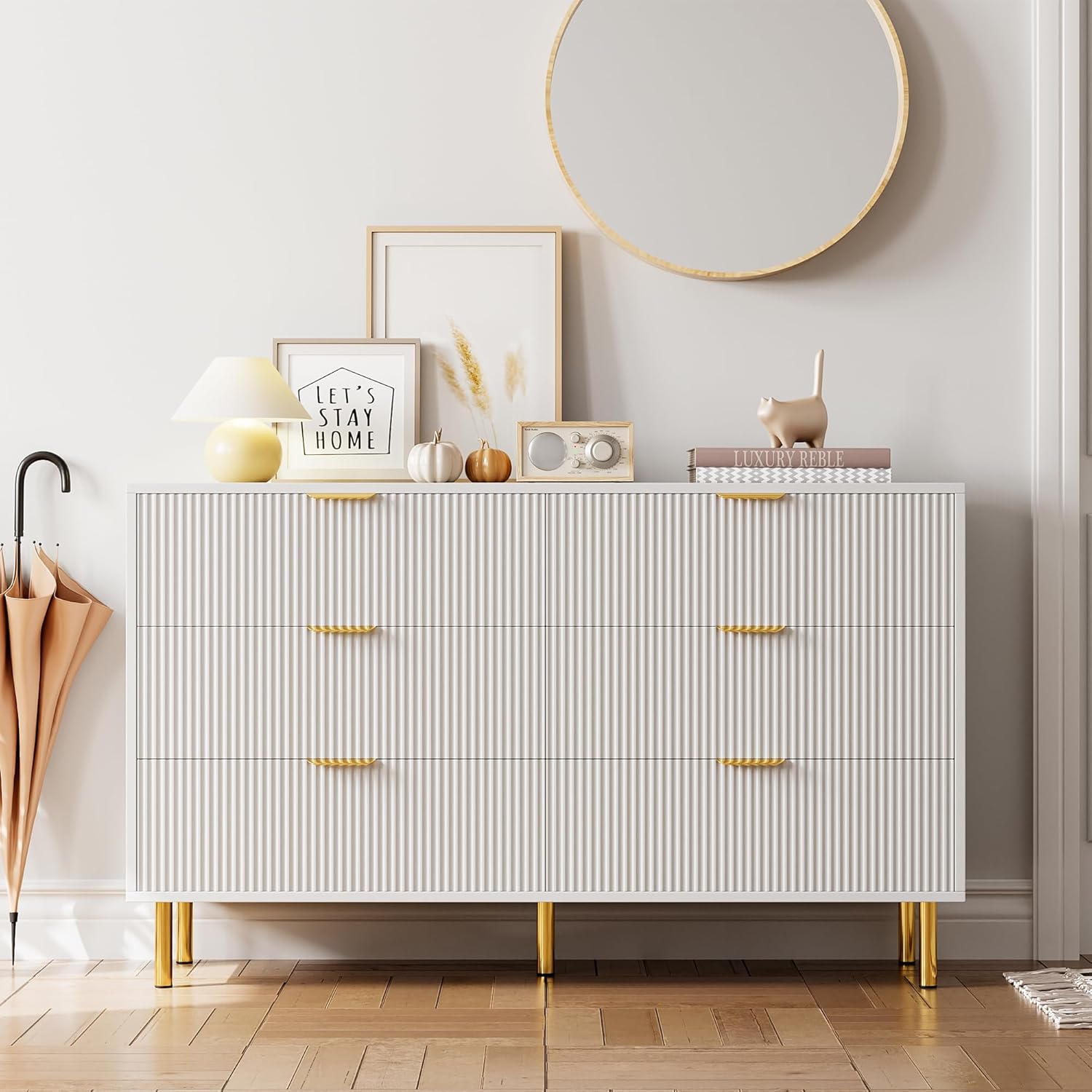 white luxury dresser Elegant Vintage Style White Wooden Dresser
