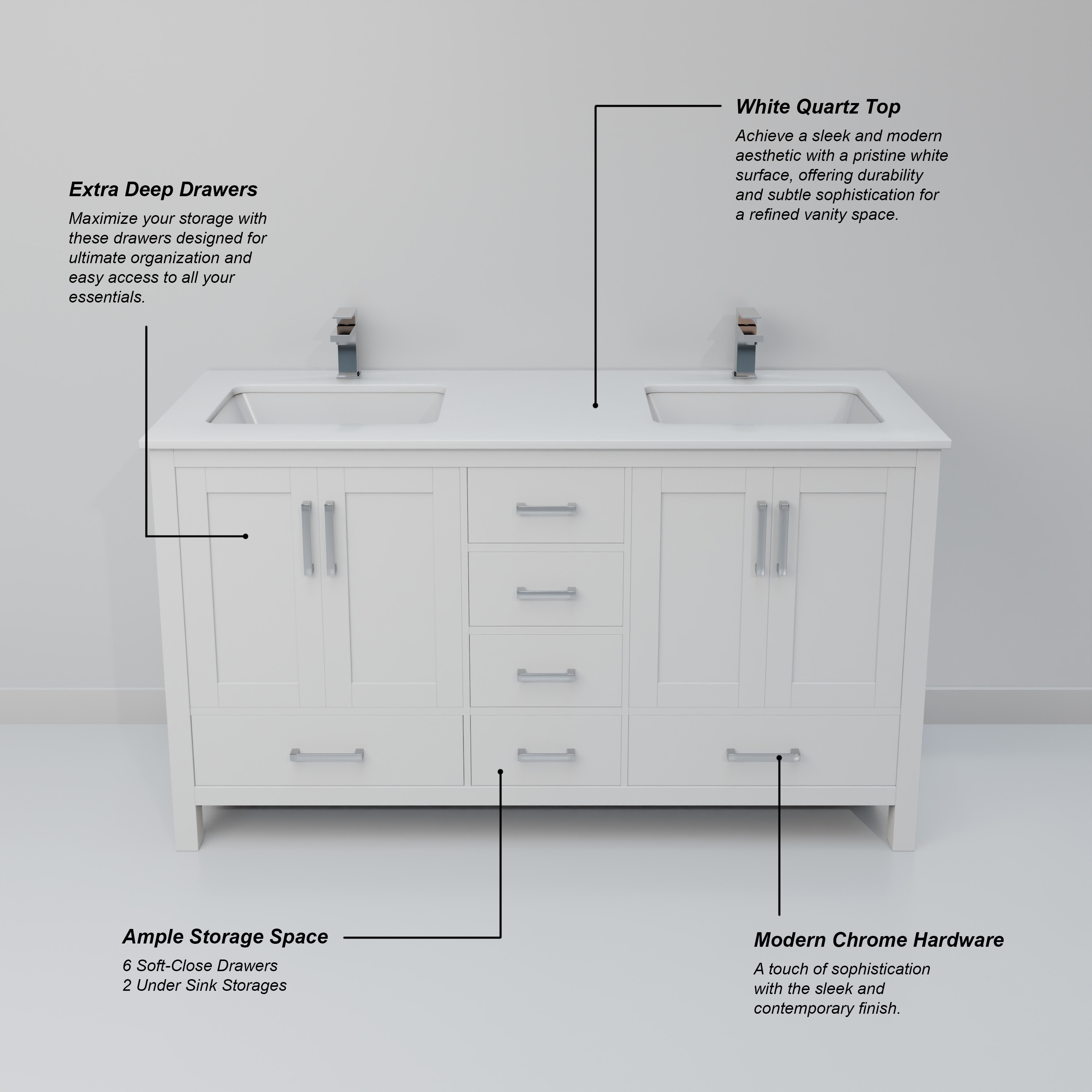 Lexora LJ342260DAWQM58 Bath-Vanity-Combo - View #9