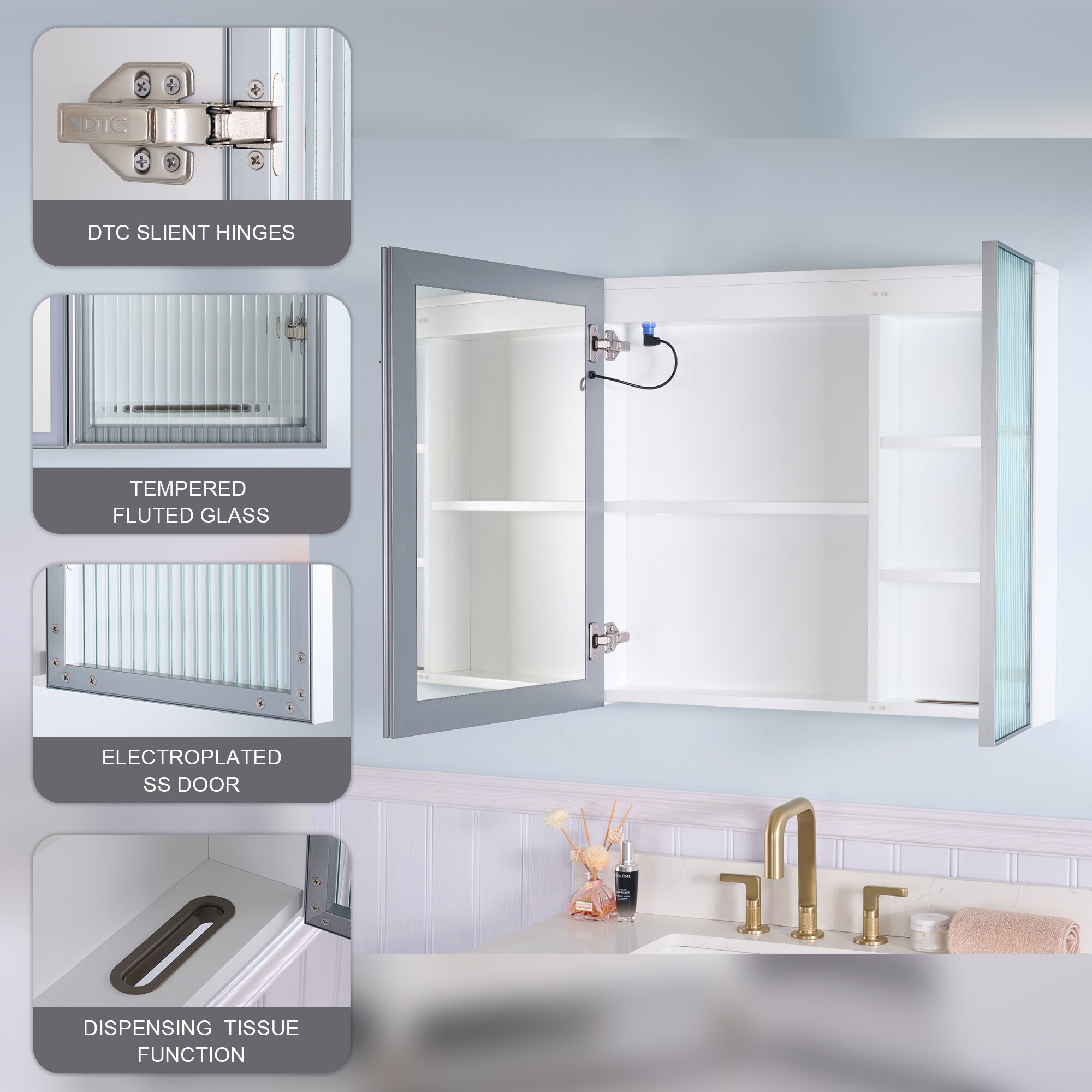 WELLFOR FL30MCL-WT Bathroom-Medicine-Cabinets - View #9
