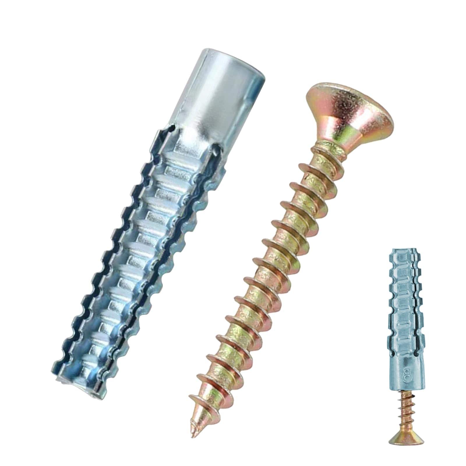 KIWDZFU M8 Tree Shaped Steel Hollow Wall Anchor Kit with Screws Heavy Duty Wall Fixing for Concrete Plaster and Wood Walls 120 Pieces #LKI0821A1229