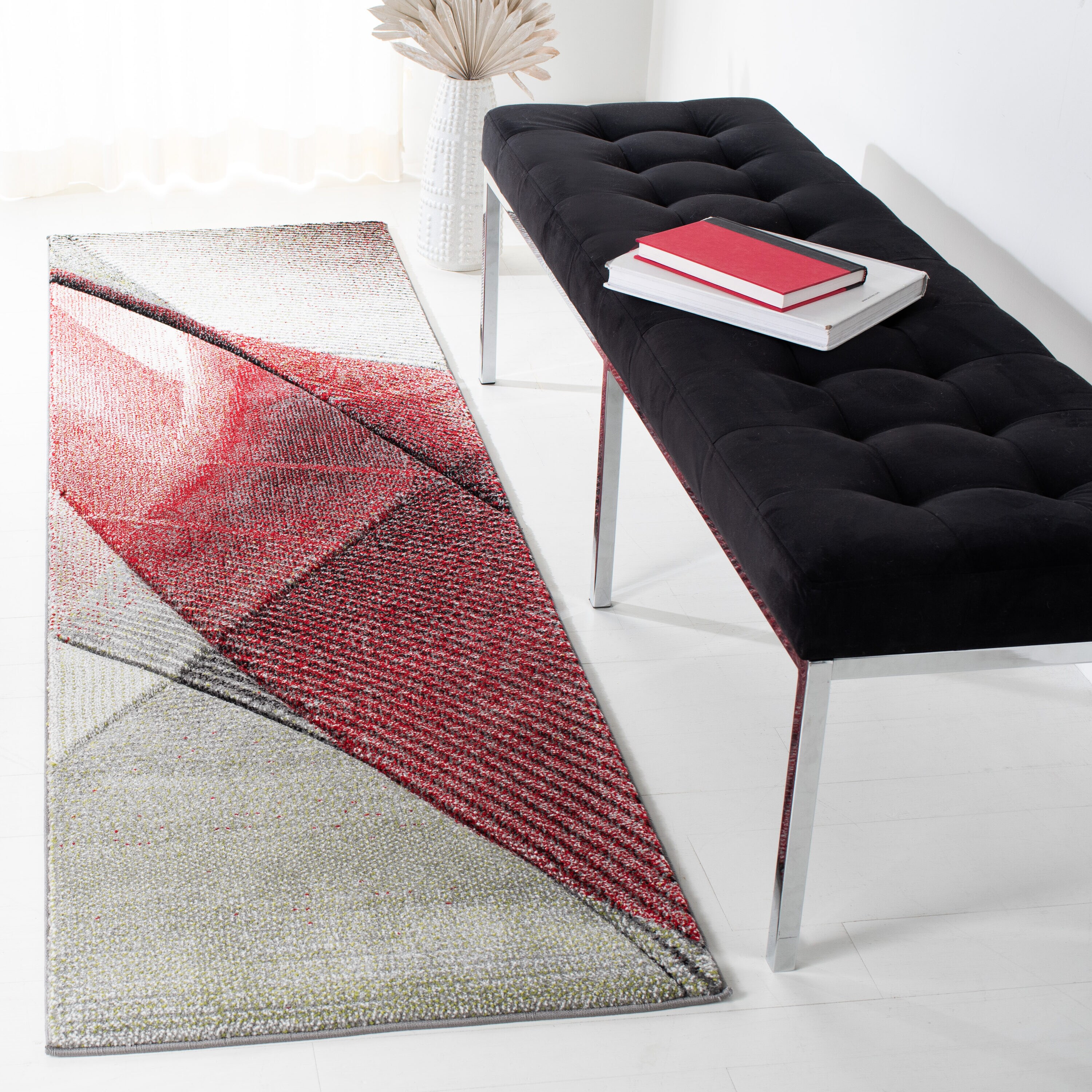 Safavieh - Hollywood 715Q Grey/Red 2 x 8 Runner rug