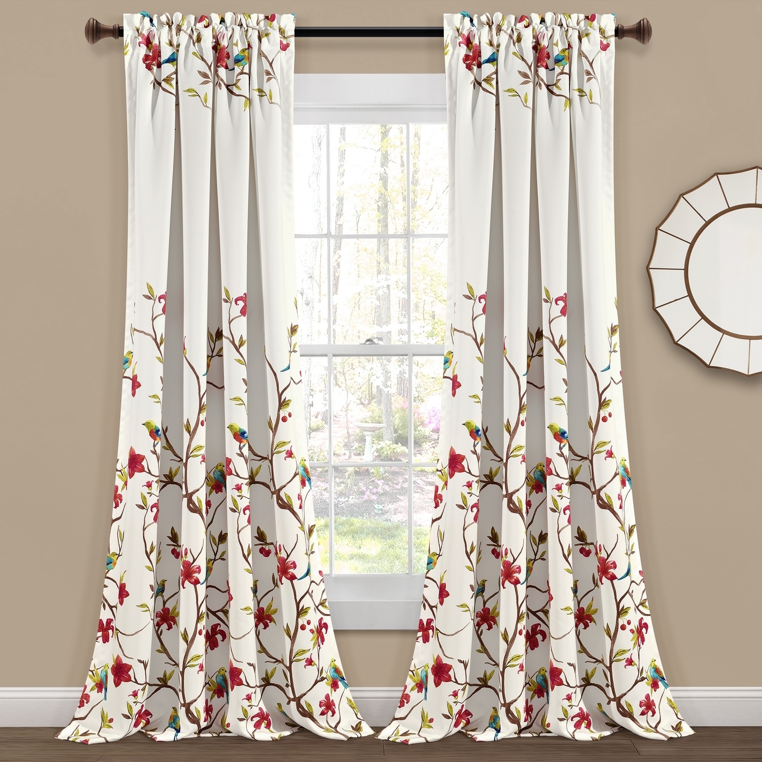 Lush Decor 16T006681 84-Inches Ivory Light filtering Rod pocket Curtain panel pair