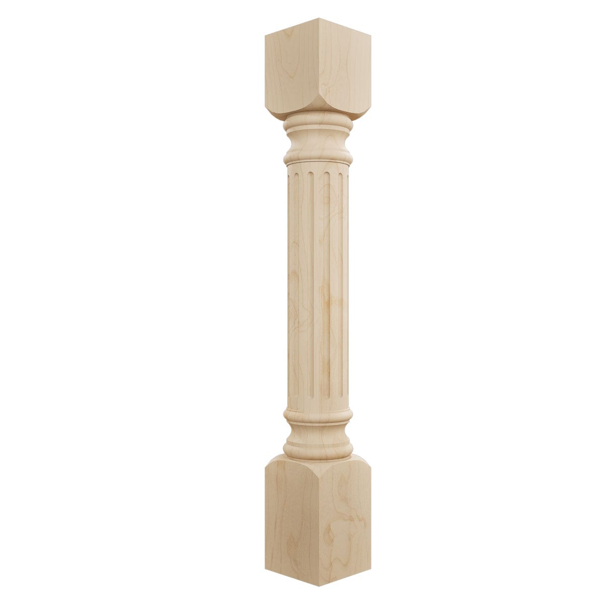 Ekena Millwork COL05X05X35RIAL Richmond Fluted Cabinet Column 3-Feet x 5-Inches Unfinished Alder Wood Fluted Square Column