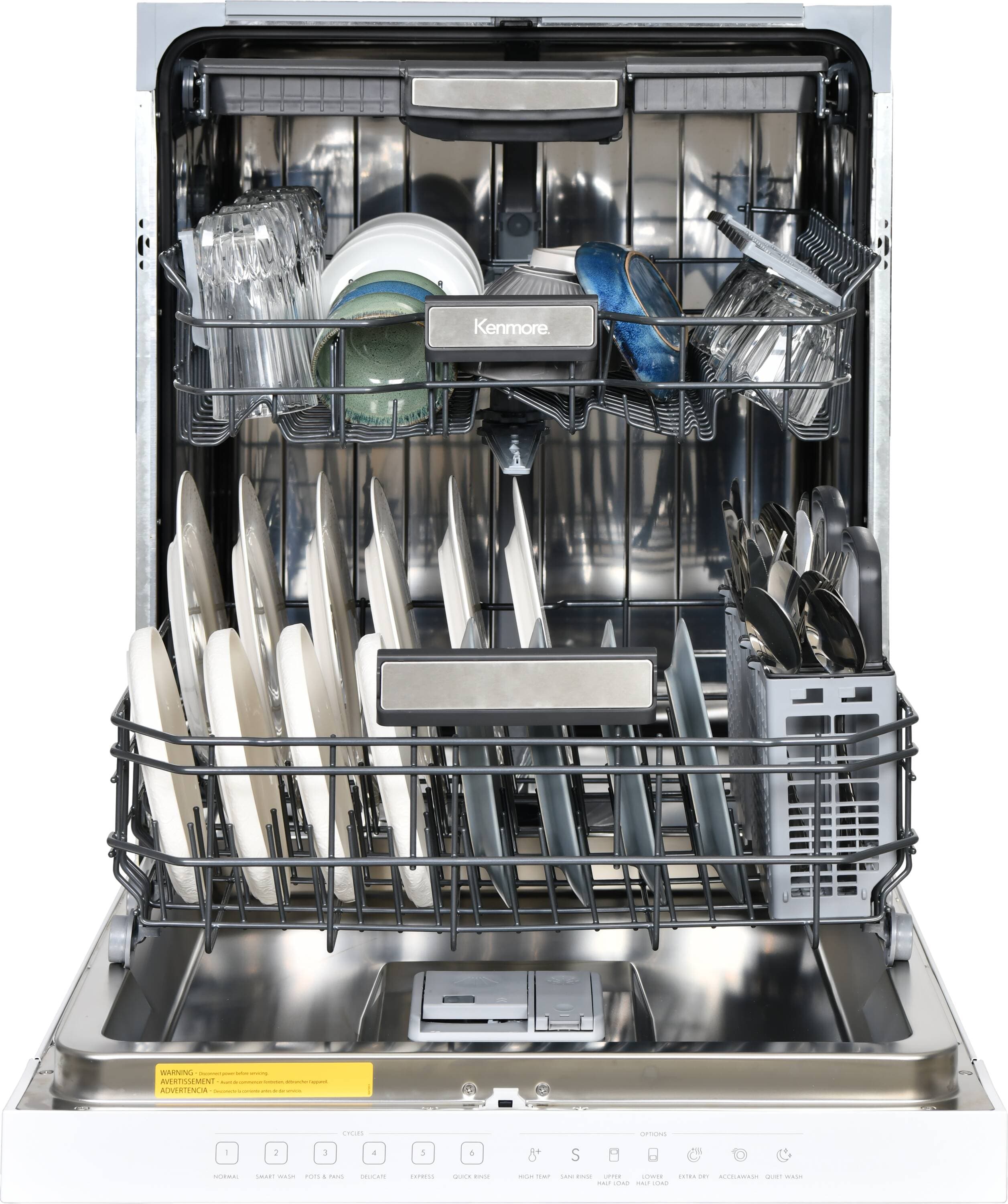 Kenmore 24-in Front Control Built-In Dishwasher With Third Rack (White ...