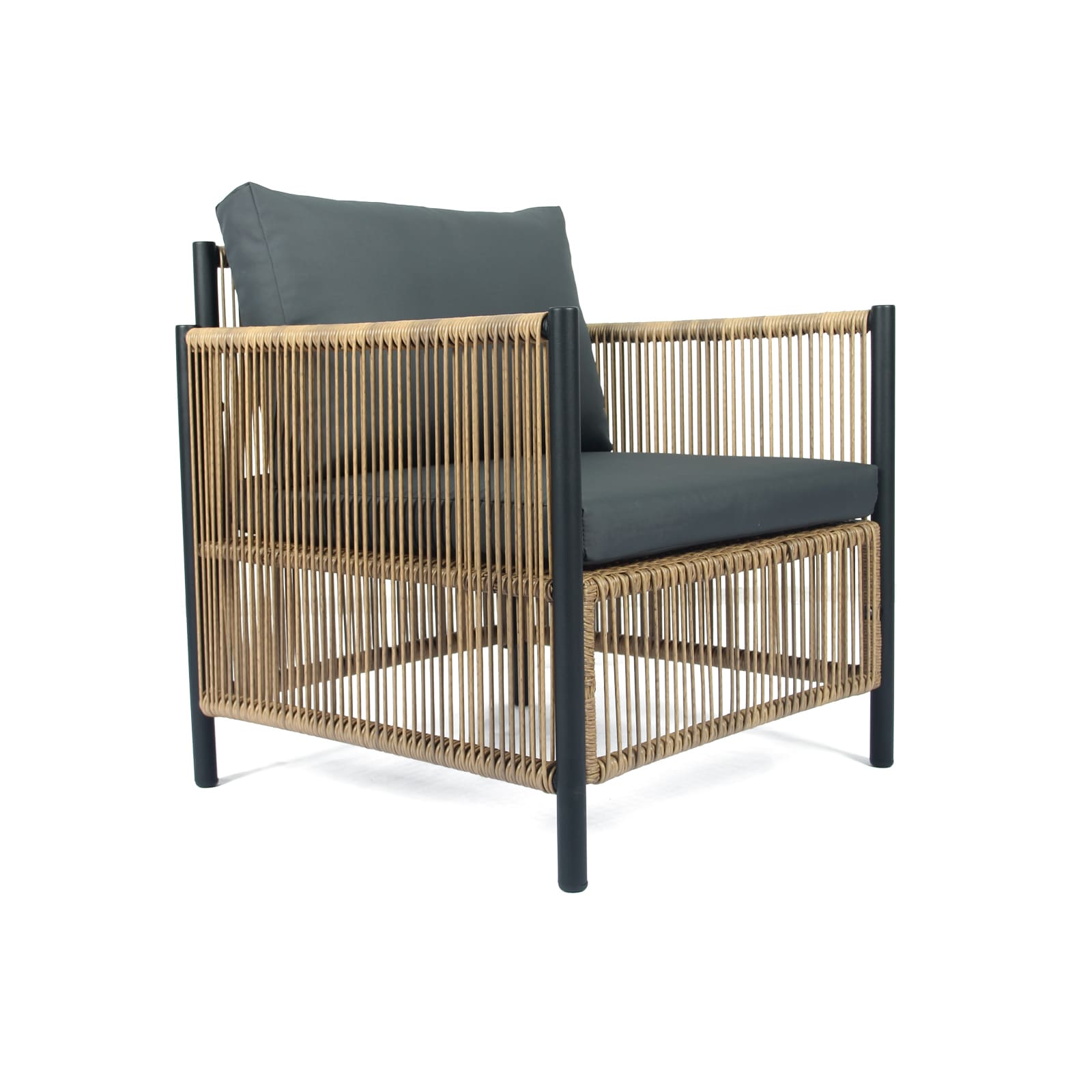 Nestfair HP40945G 2 -Piece Wicker 2 Patio Sofa Conversation Set with Gray Cushions