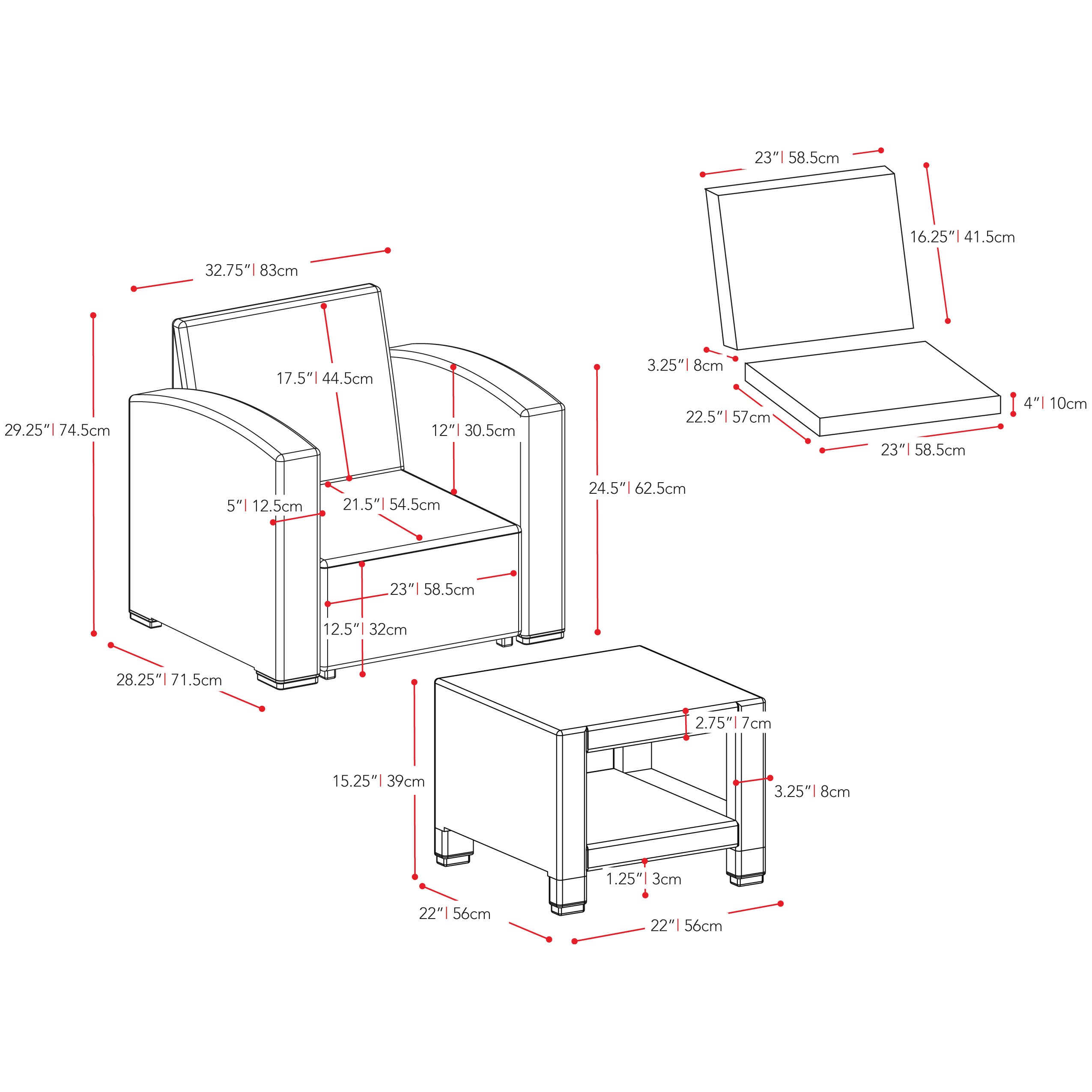 CorLiving PLF-112-C Patio-Conversation-Sets - View #3