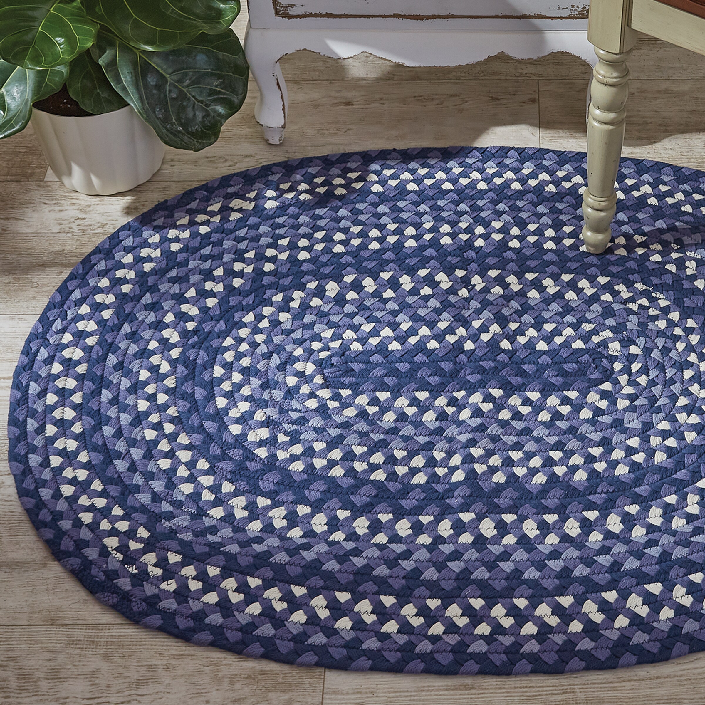 Park Designs Park Designs Blue and Stone Braided Oval Rug 32 in x 42 in ...