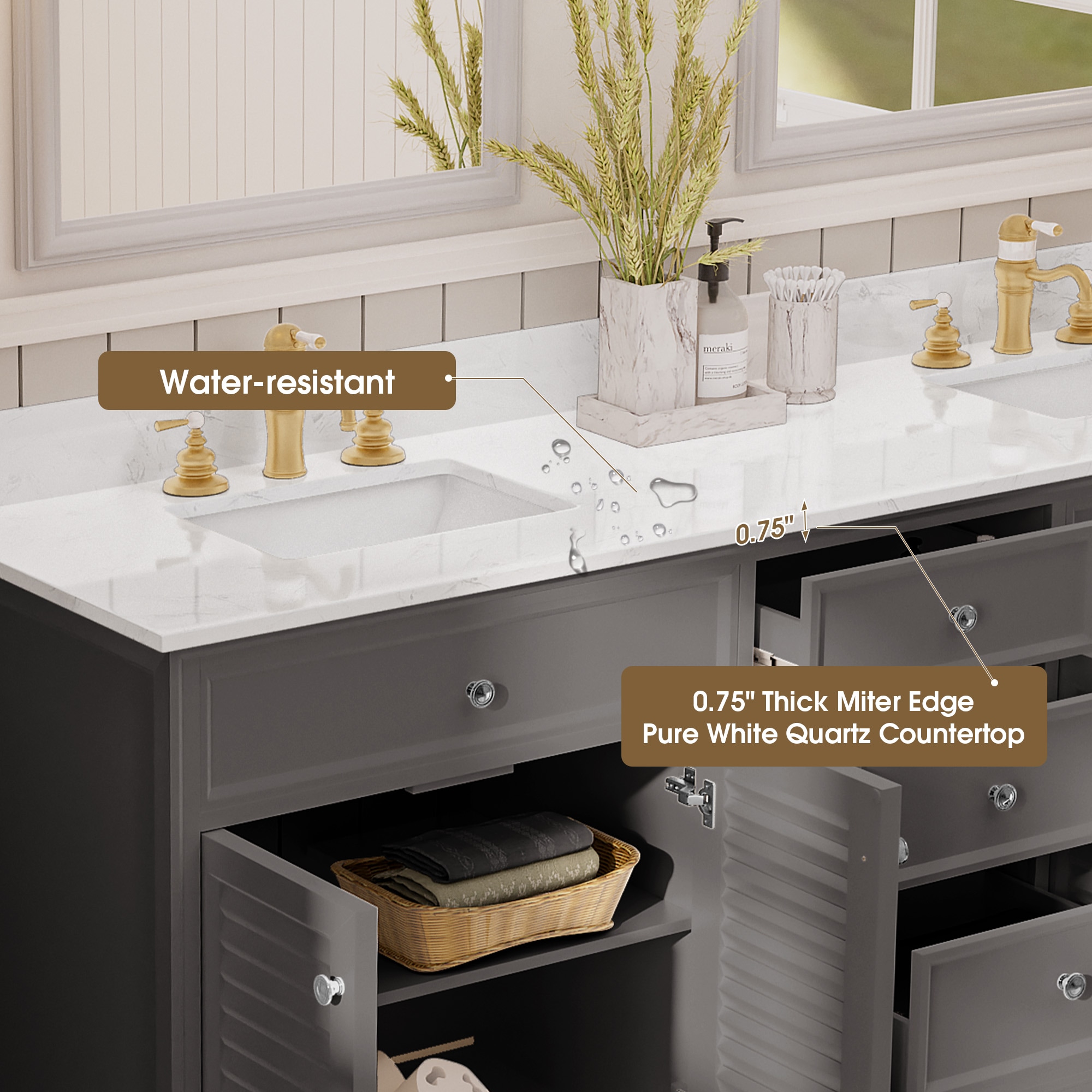 JEAREY DXRZJ-6S-BE Bath-Vanity-Combo - View #8