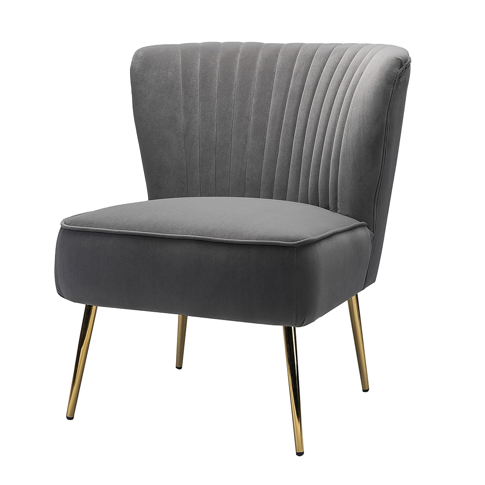 14 Karat Home CHMJM002-GREY Casual GREY Velvet Accent Chair